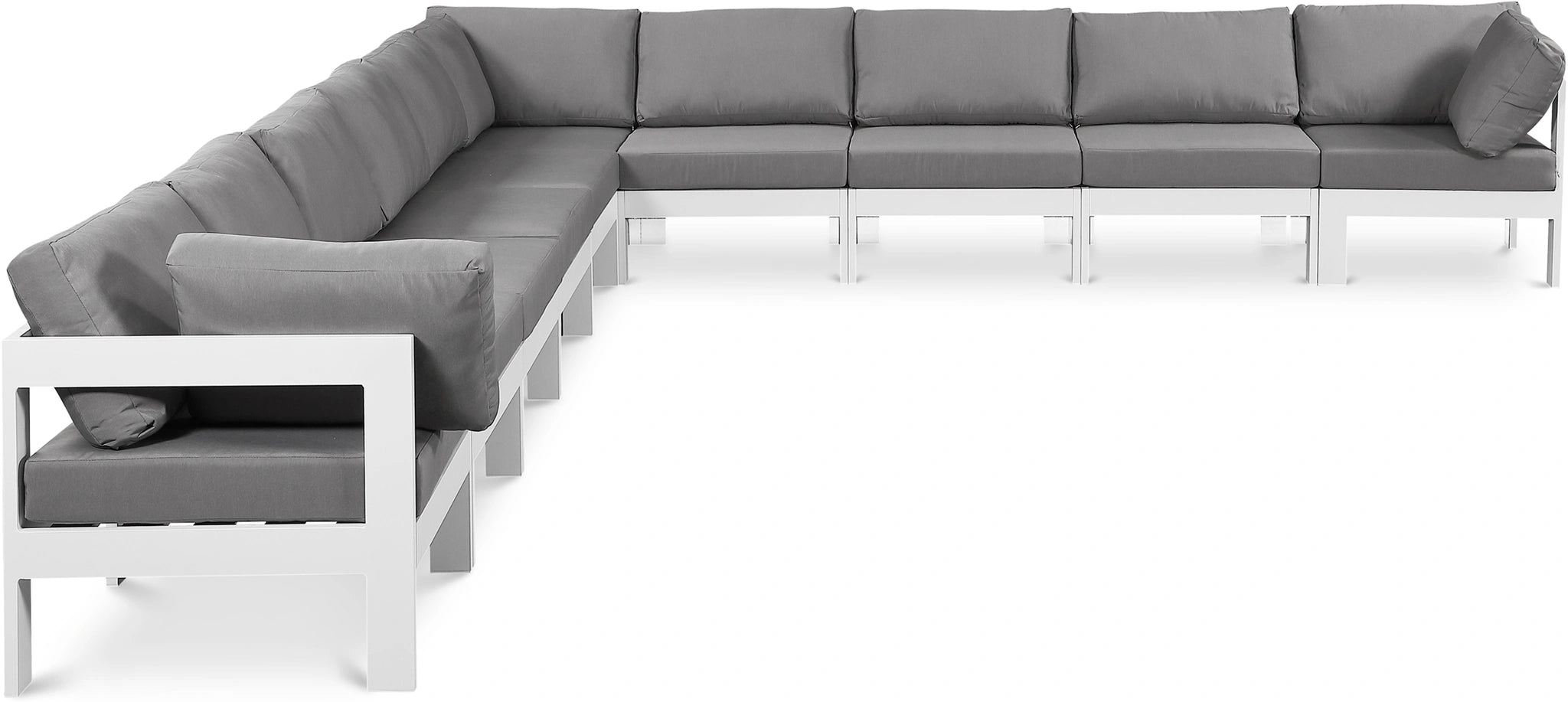 Nizuc Grey Waterproof Fabric Outdoor Patio Modular Sectional