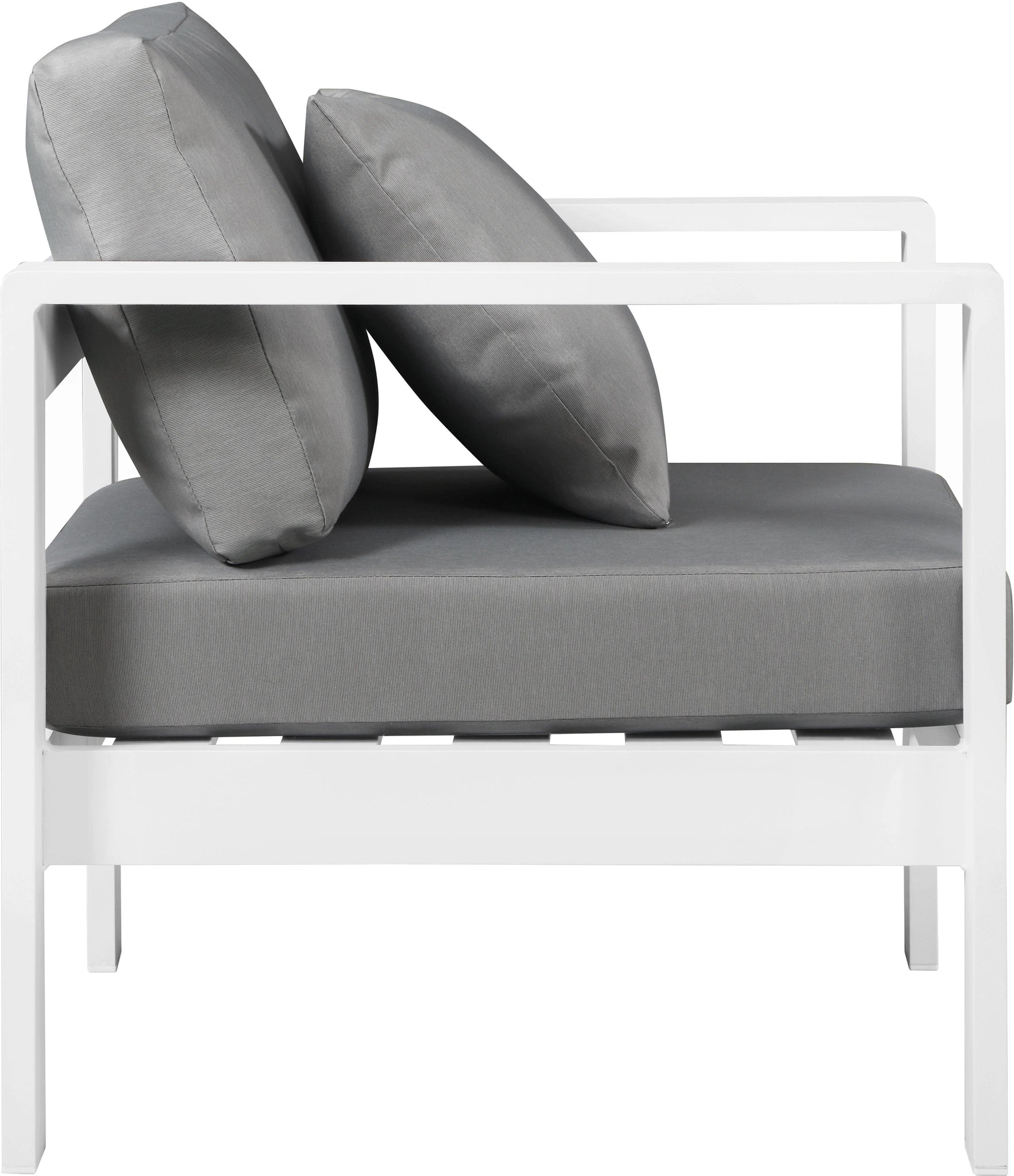 Nizuc Grey Waterproof Fabric Outdoor Patio Aluminum Arm Chair