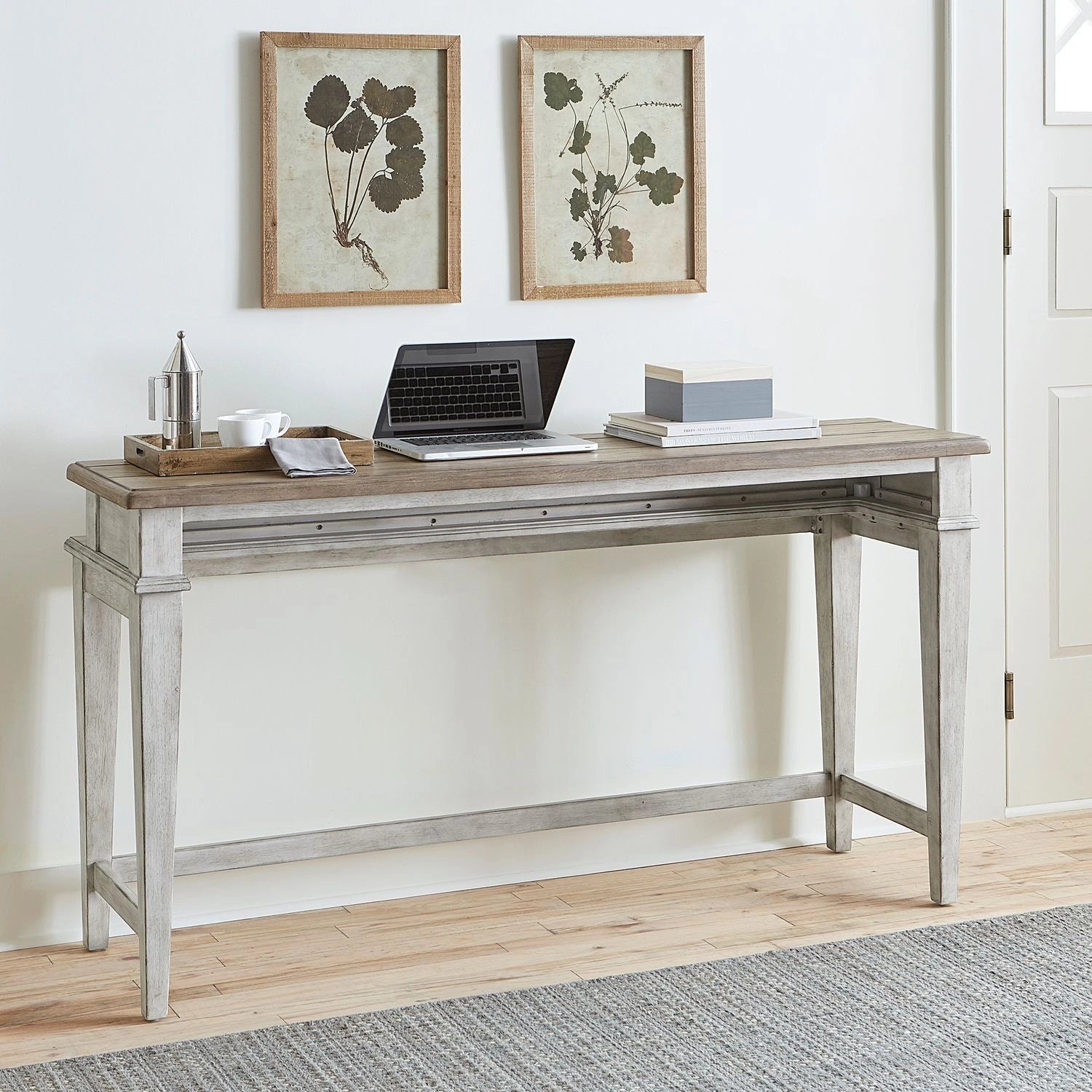 Heartland Console Bar Table in Antique White image
