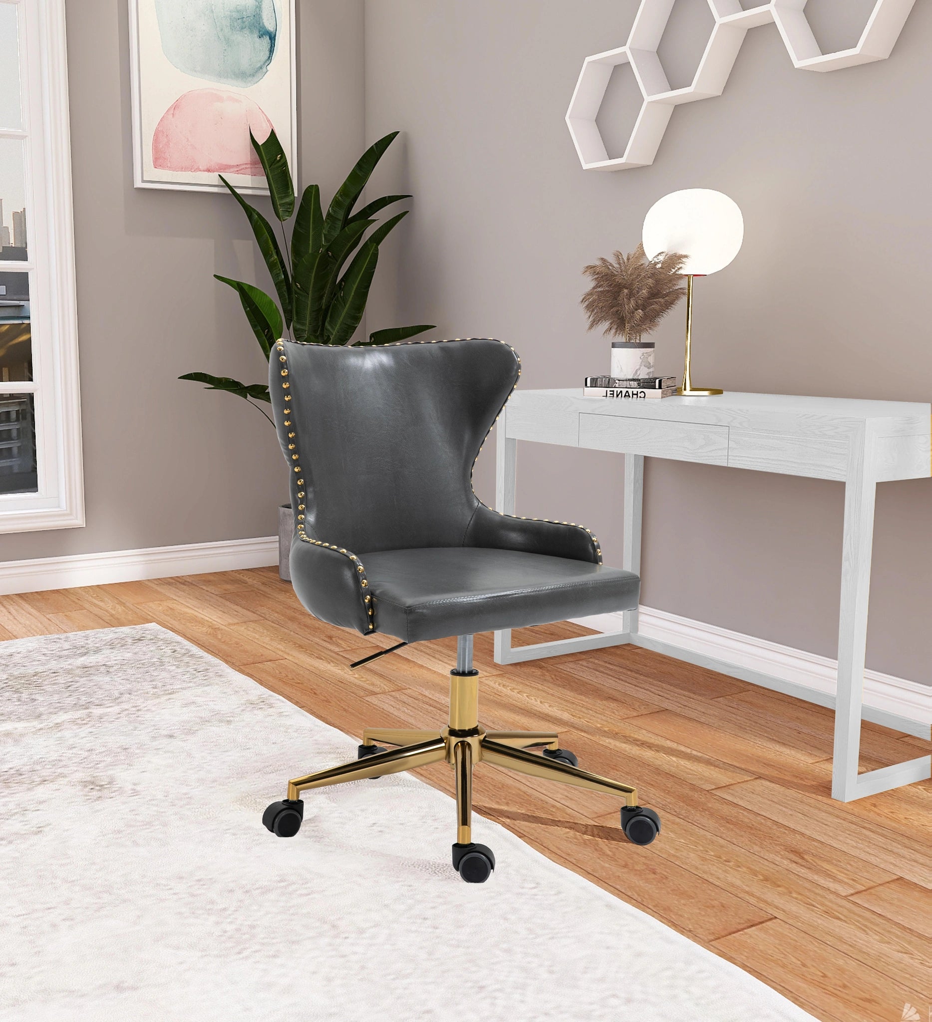 Hendrix Grey Faux Leather Office Chair