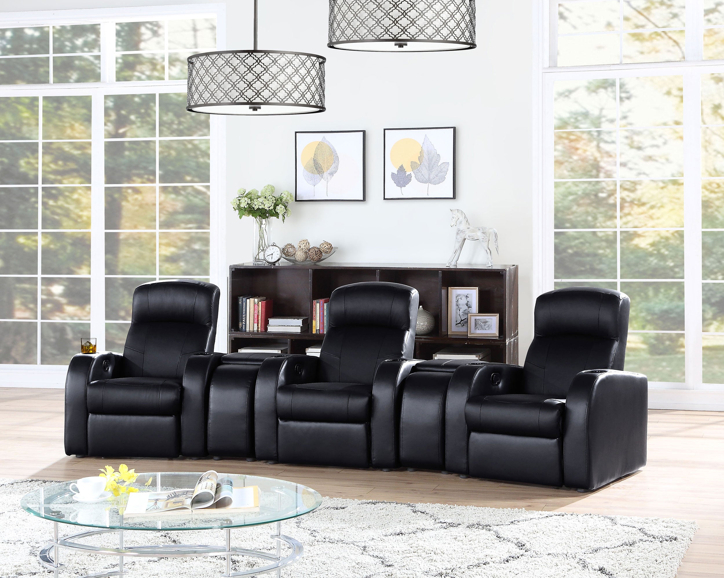Cyrus Upholstered Home Theater Seating - Luxury Home Furniture (MI)