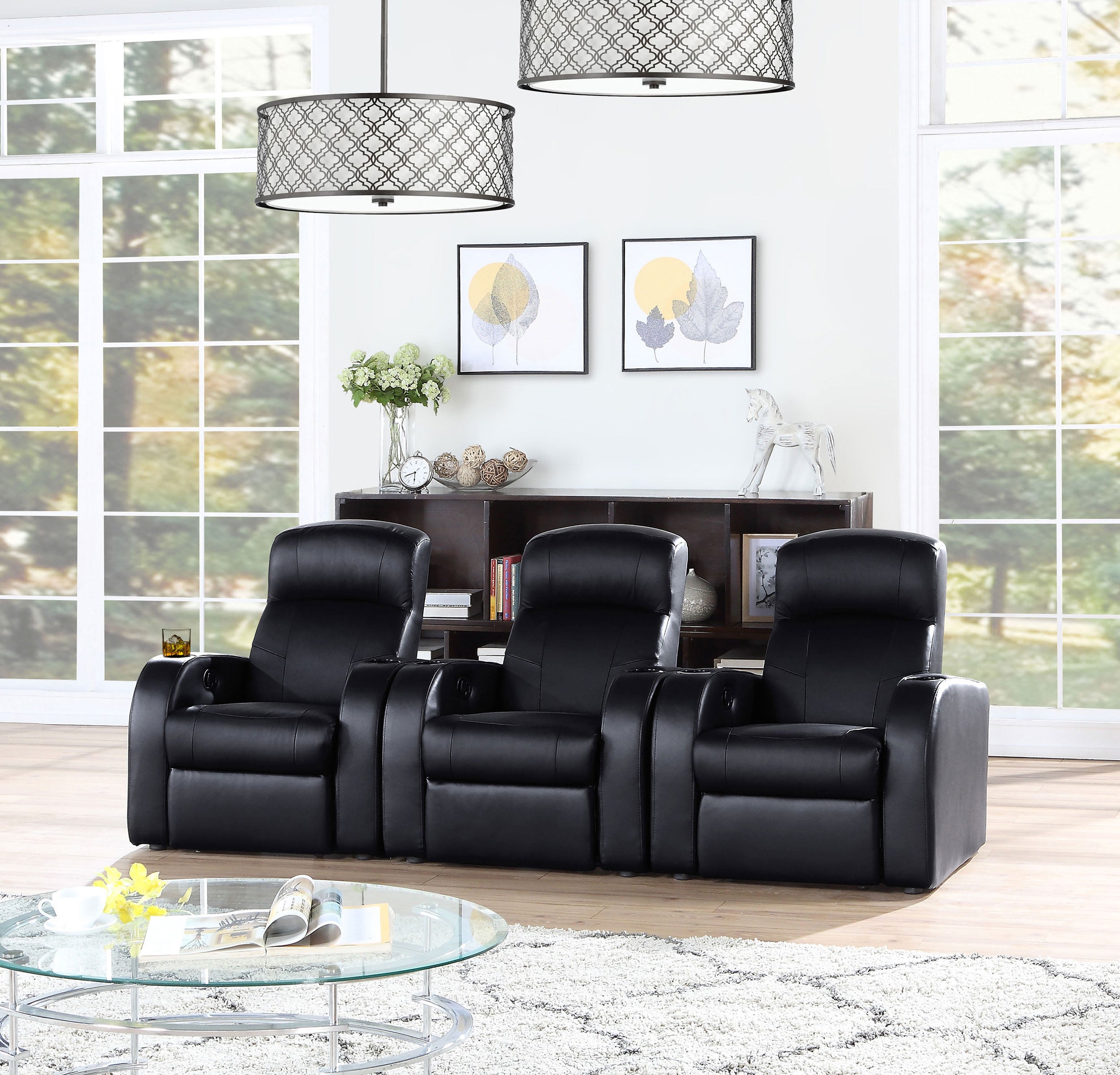 Cyrus Upholstered Home Theater Seating - Luxury Home Furniture (MI)