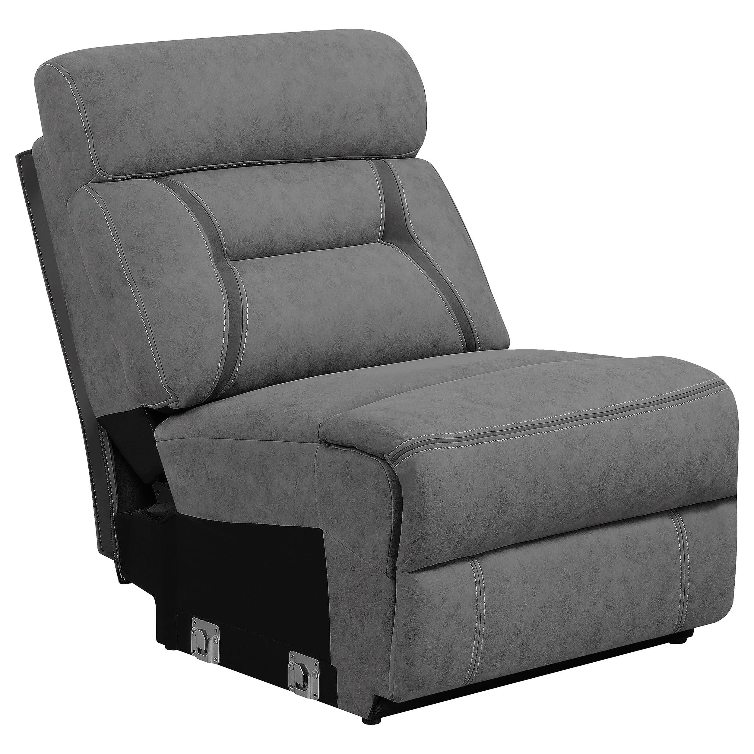Higgins Upholstered Armless Chair Grey - Luxury Home Furniture (MI)