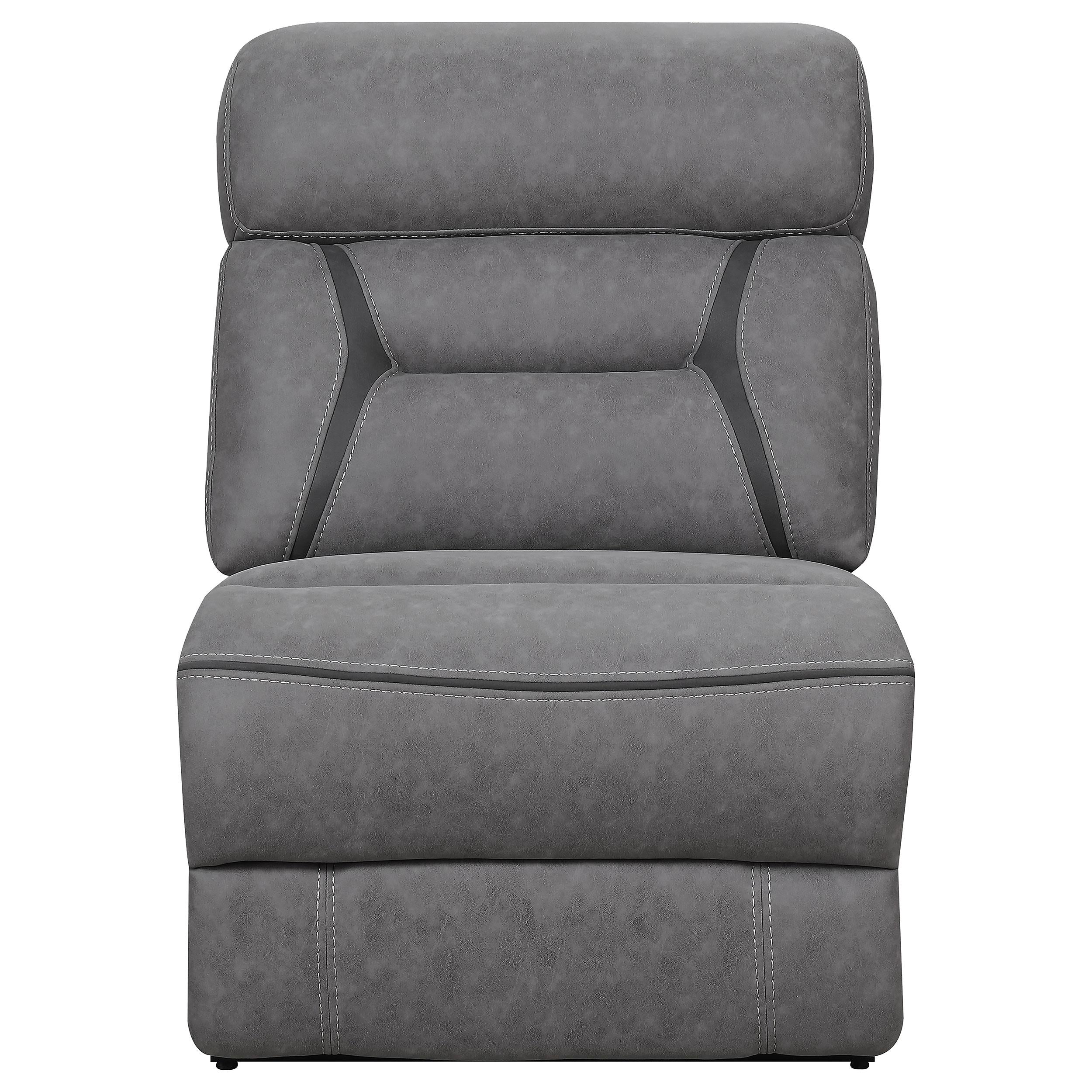Higgins Upholstered Armless Chair Grey - Luxury Home Furniture (MI)