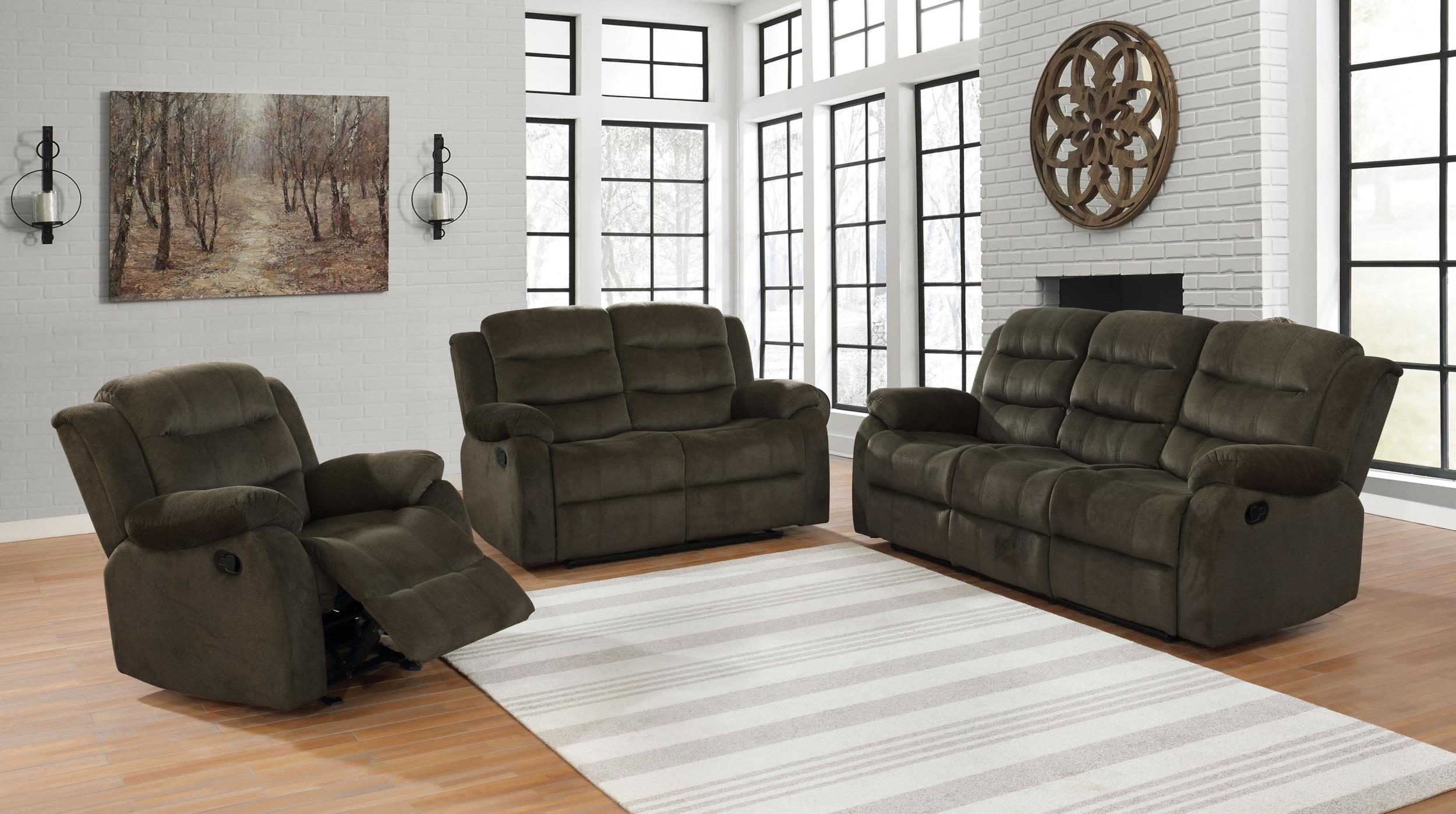 Rodman Upholstered Tufted Living Room Set Olive Brown - Luxury Home Furniture (MI)