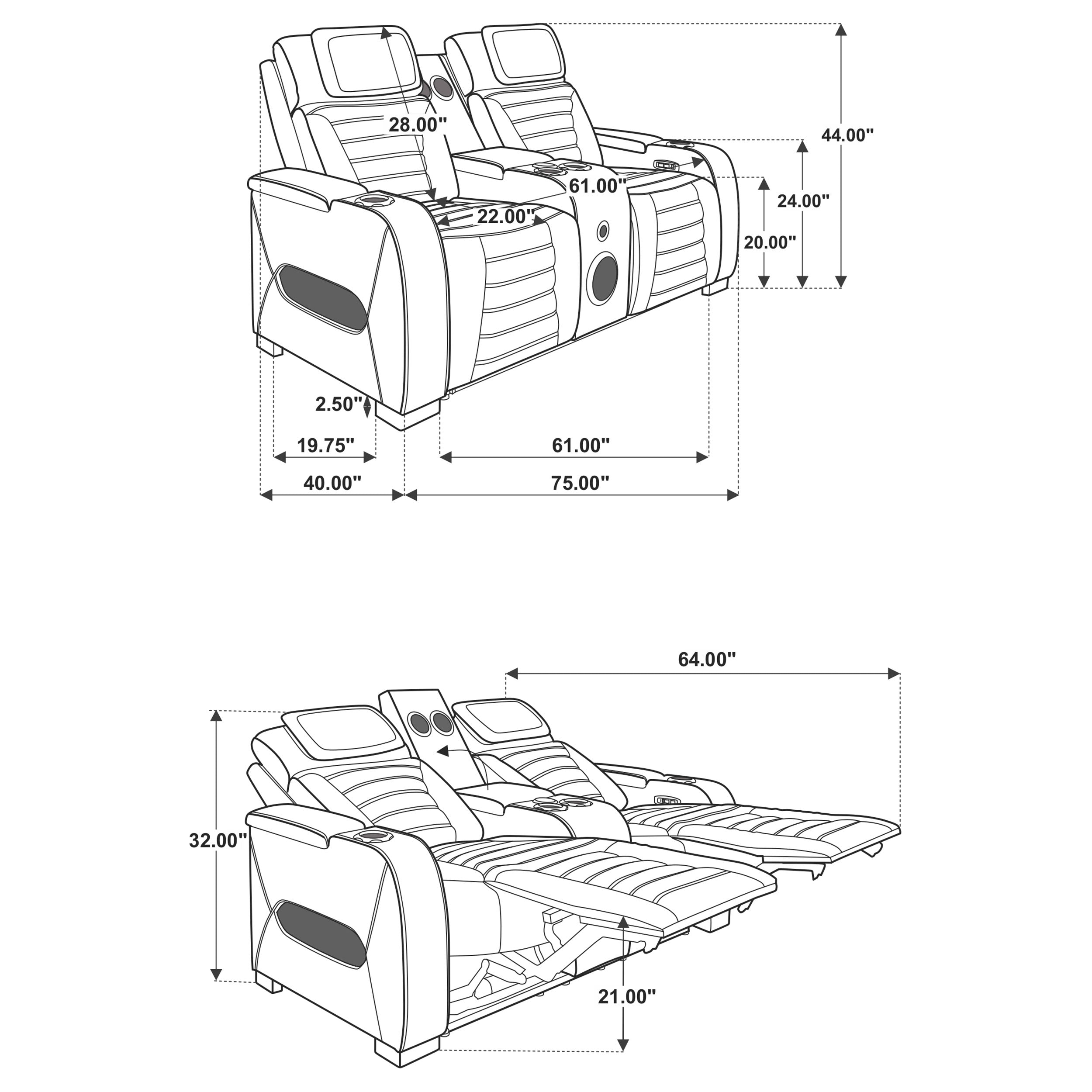 Zuma Dual Power Reclining Loveseat - Luxury Home Furniture (MI)