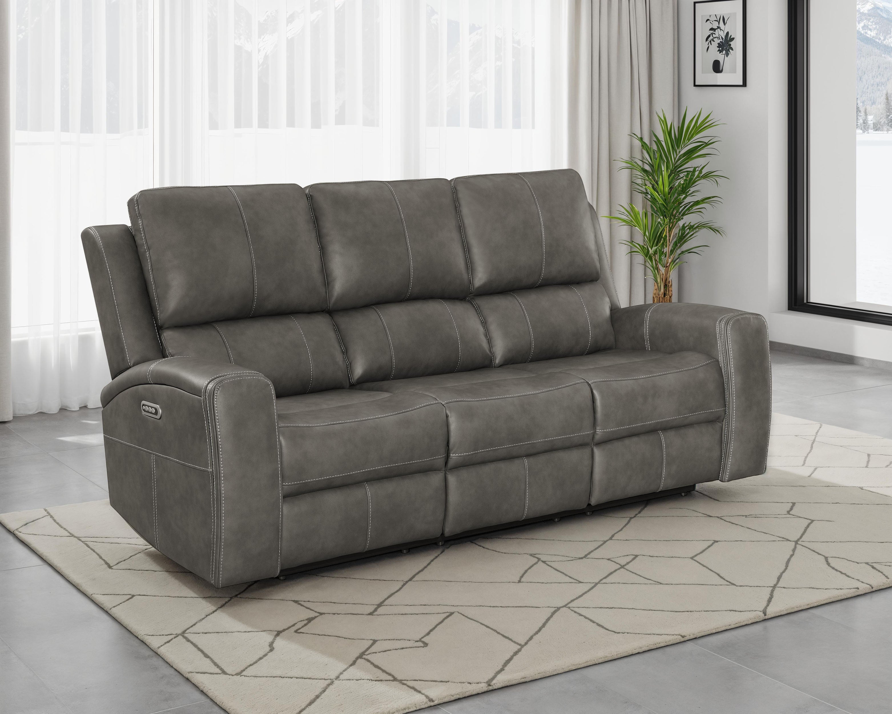 Brickston Triple Power Reclining Sofa - Luxury Home Furniture (MI)