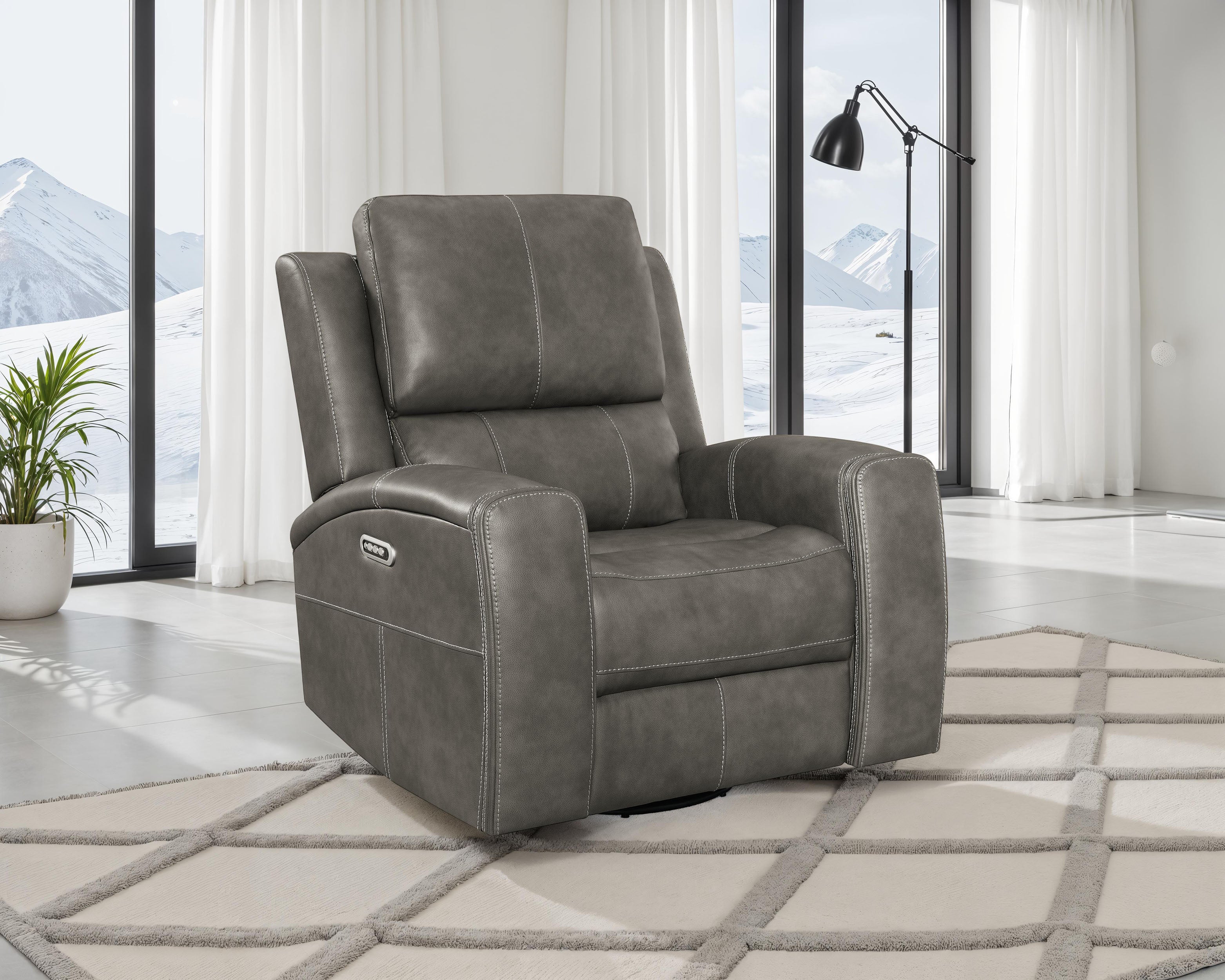 Brickston Triple Power Swivel Glider Recliner - Luxury Home Furniture (MI)
