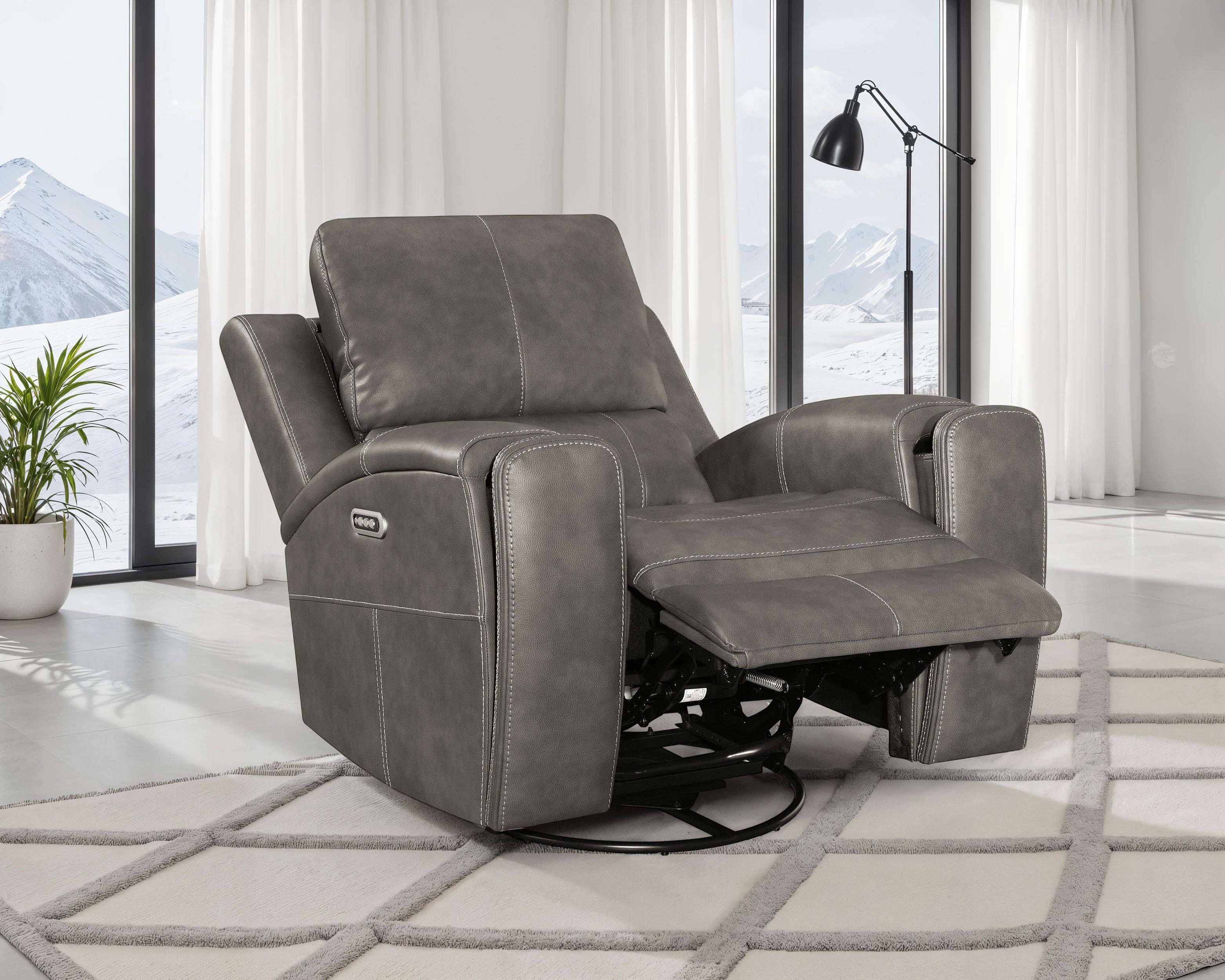 Brickston Triple Power Swivel Glider Recliner - Luxury Home Furniture (MI)