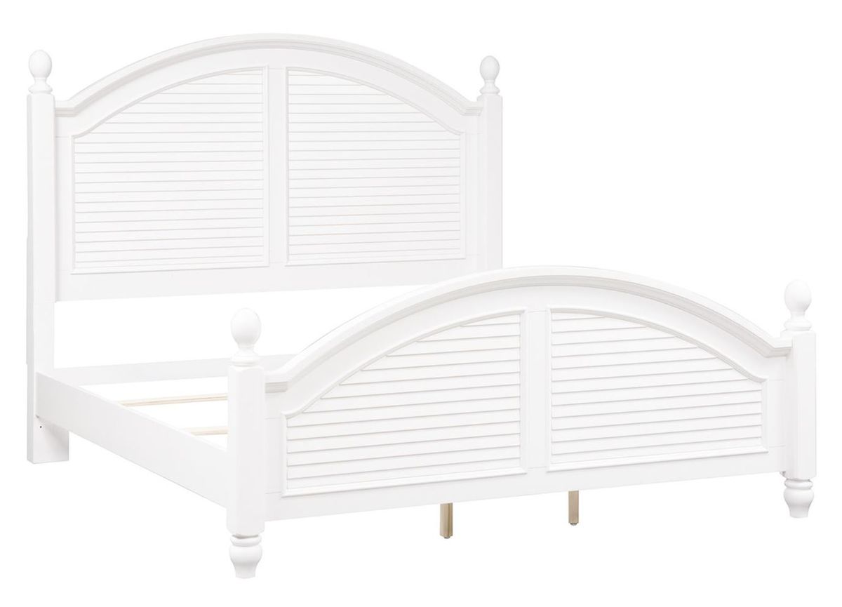 Liberty Furniture Summer House King Poster Bed in Oyster White - Luxury Home Furniture (MI)