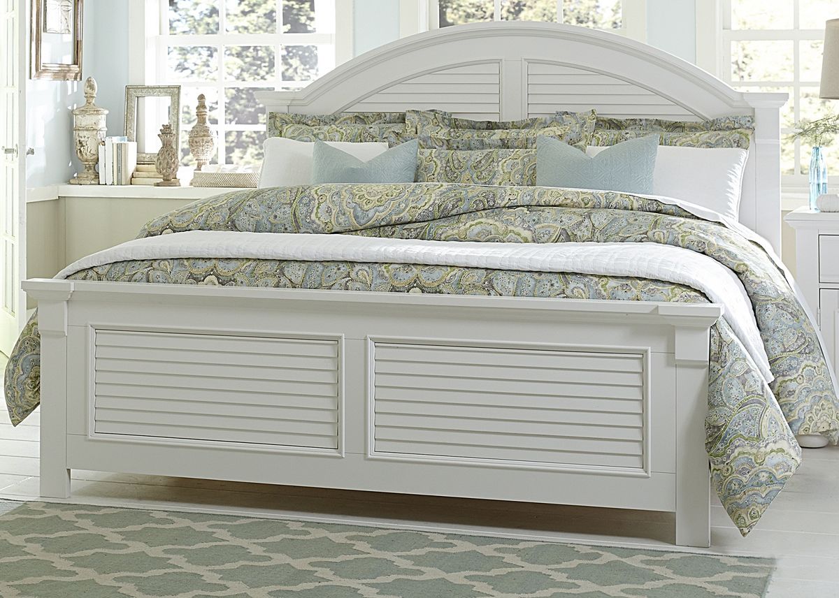 Liberty Furniture Summer House King Panel Headboard in Oyster White - Luxury Home Furniture (MI)