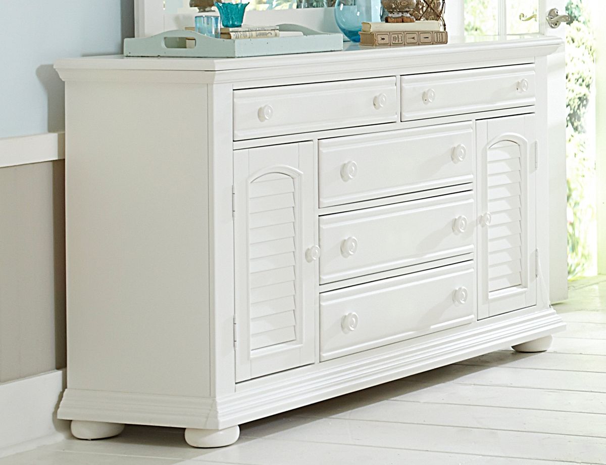 Liberty Furniture Summer House 5 Drawer Dresser in Oyster White - Luxury Home Furniture (MI)