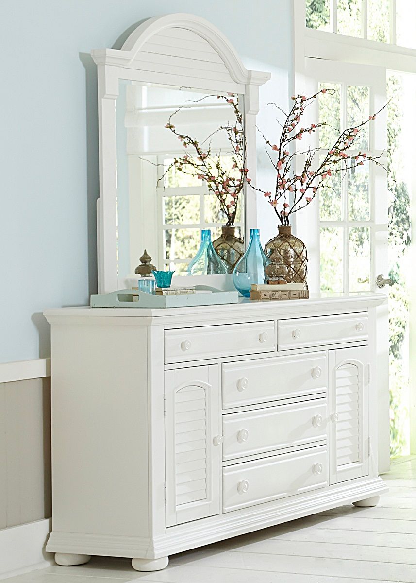Liberty Furniture Summer House Mirror in Oyster White - Luxury Home Furniture (MI)