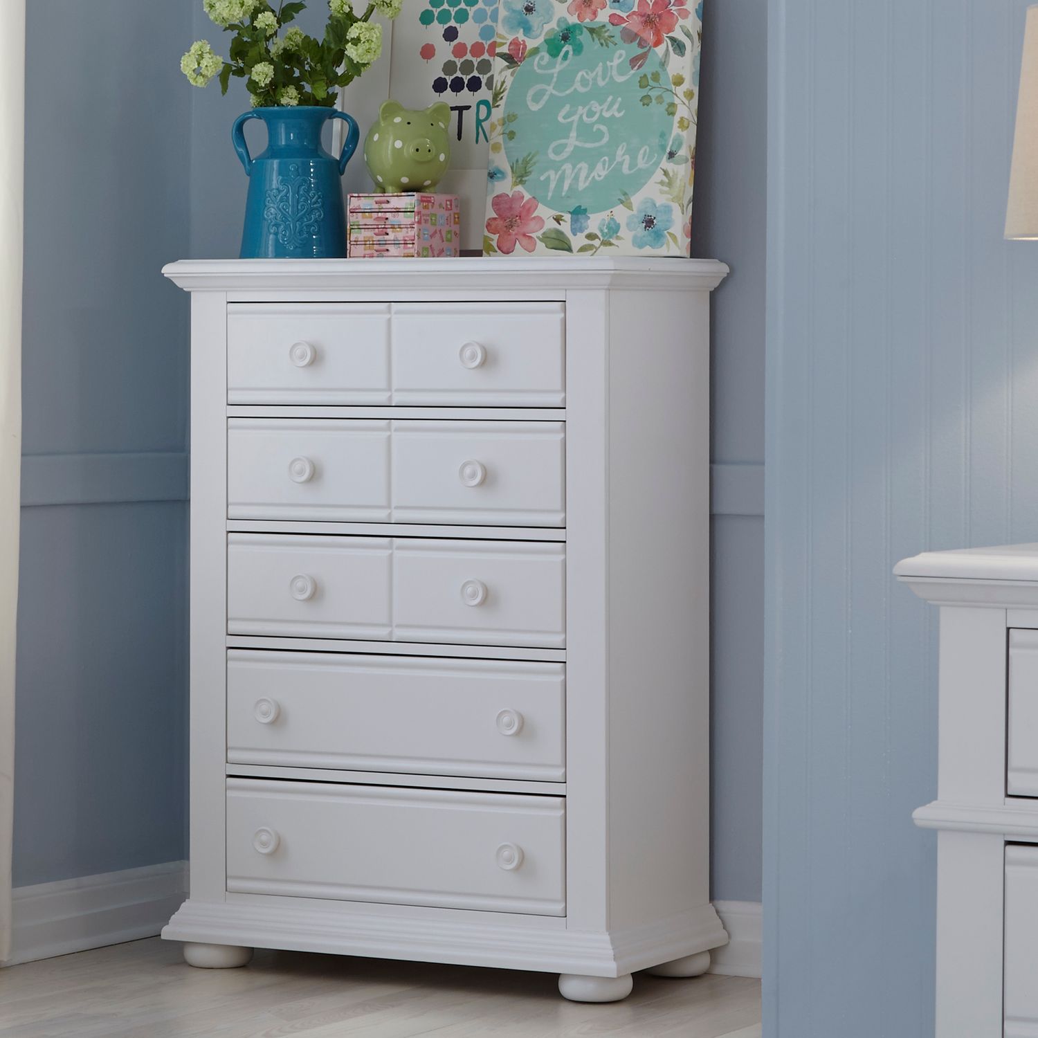 Summer House 5 Drawer Chest in White image