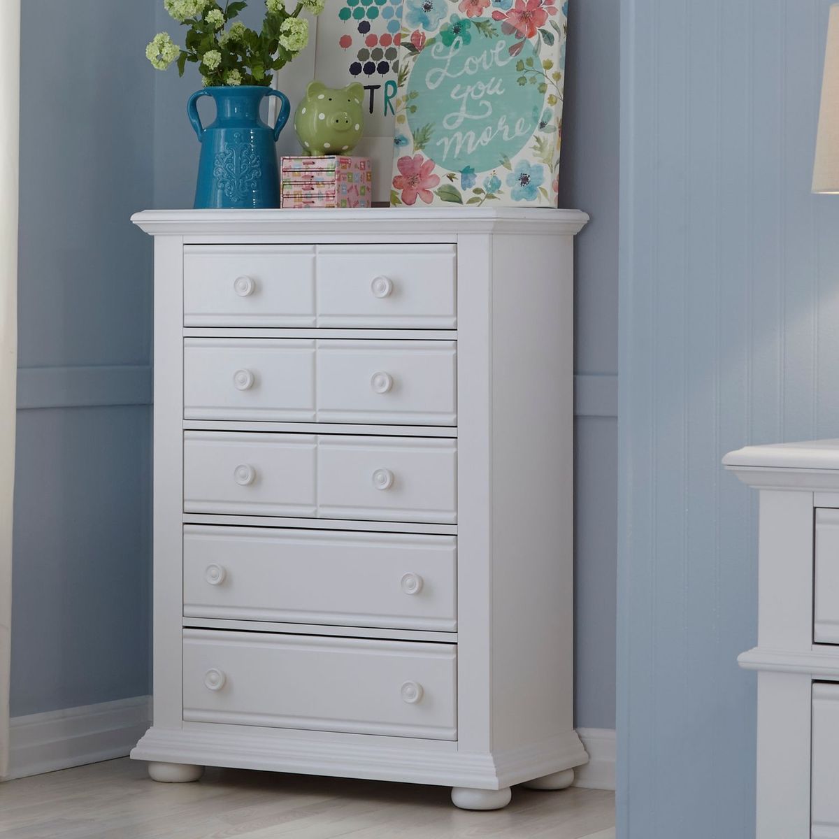 Liberty Furniture Summer House 5 Drawer Chest in White - Luxury Home Furniture (MI)