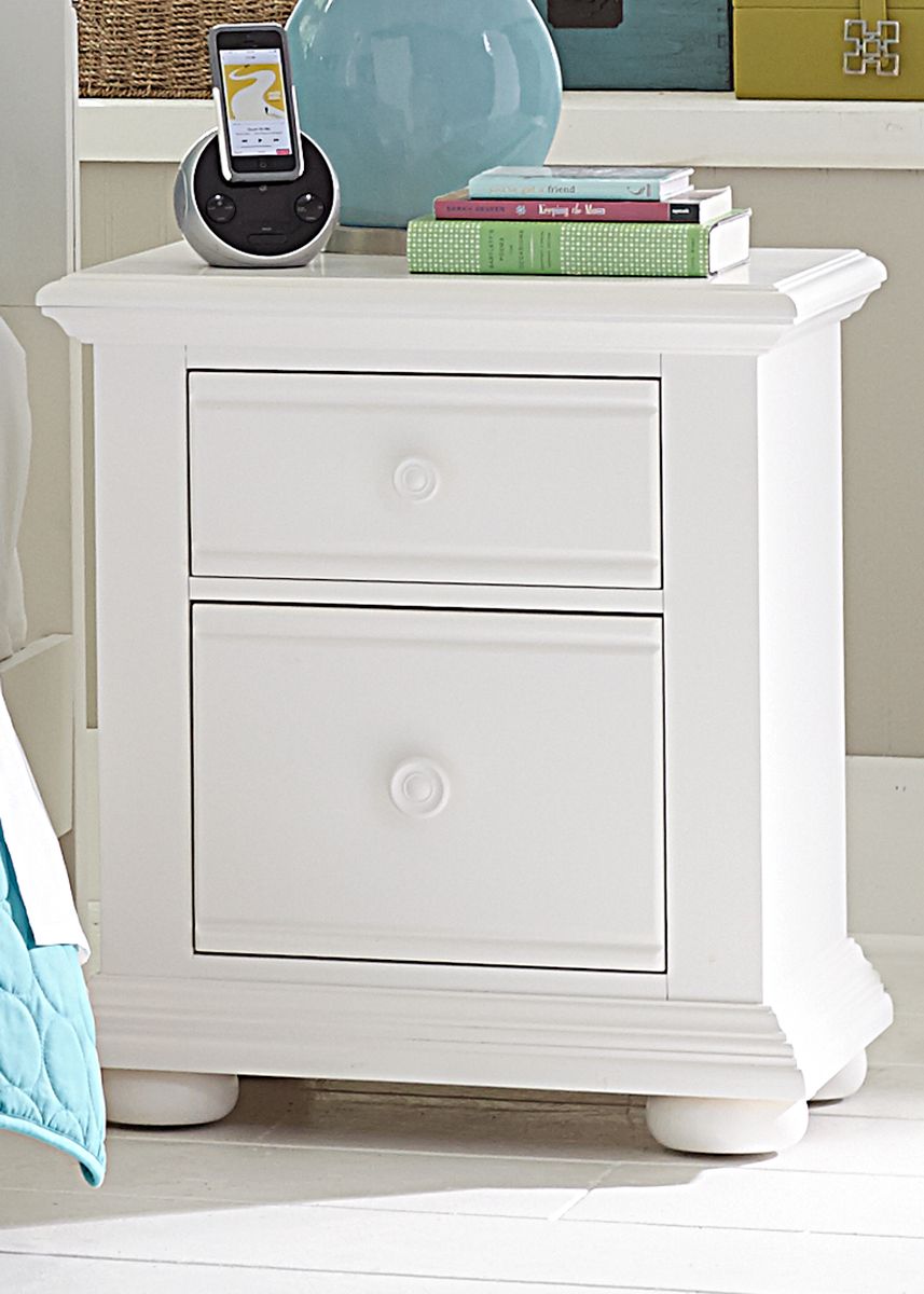 Liberty Furniture Summer House 2 Drawer Nightstand in Oyster White - Luxury Home Furniture (MI)