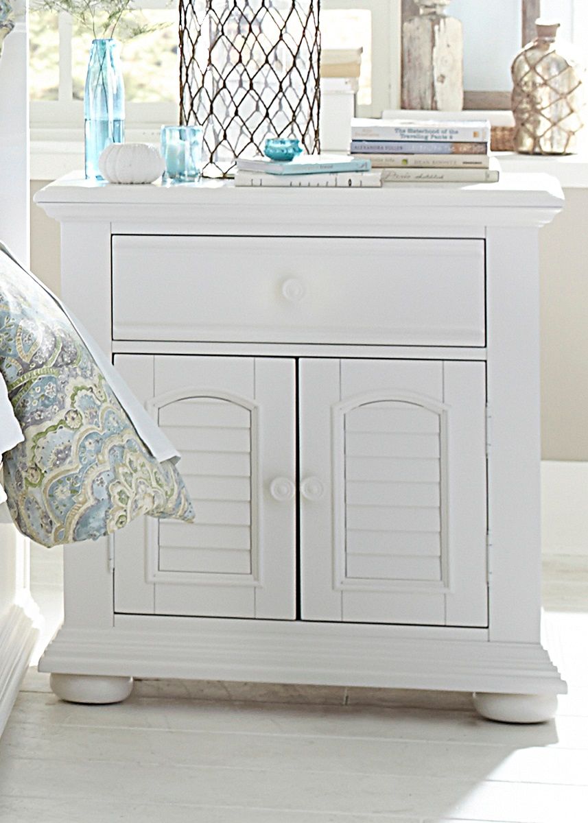 Liberty Furniture Summer House 1 Drawer Nightstand in Oyster White - Luxury Home Furniture (MI)