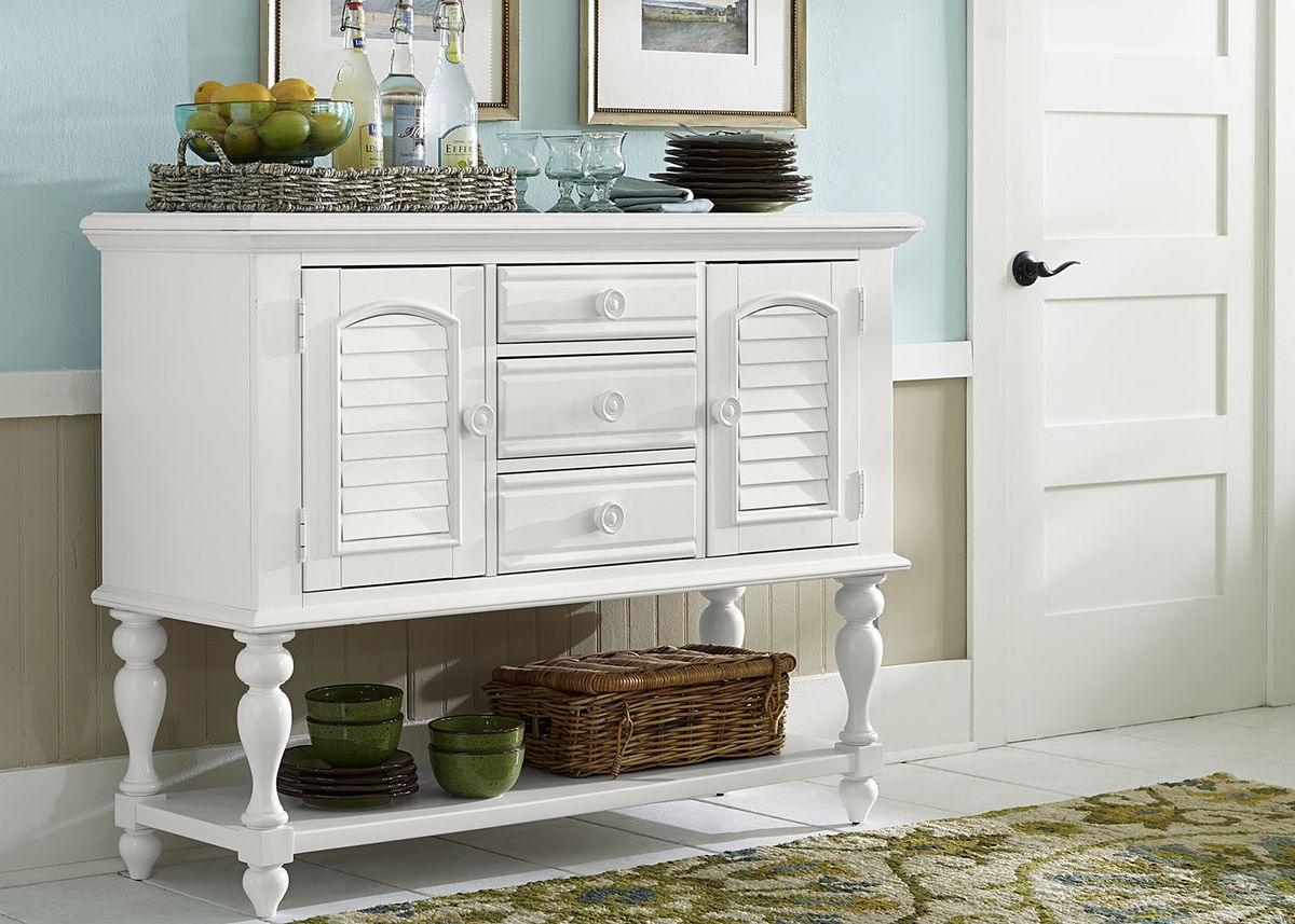 Liberty Furniture Summer House Server in Oyster White - Luxury Home Furniture (MI)