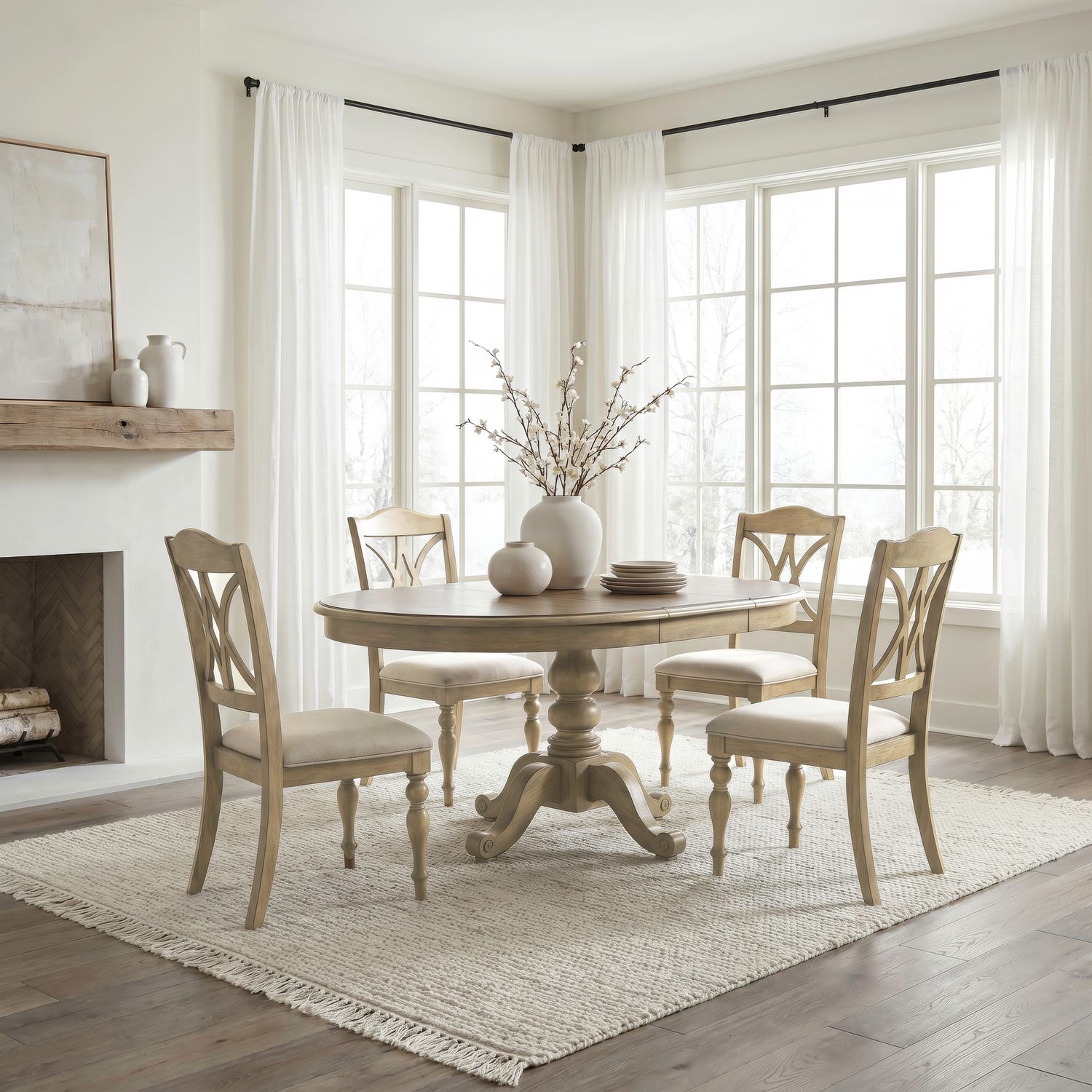 Summer House 5 Piece Pedestal Table Set image