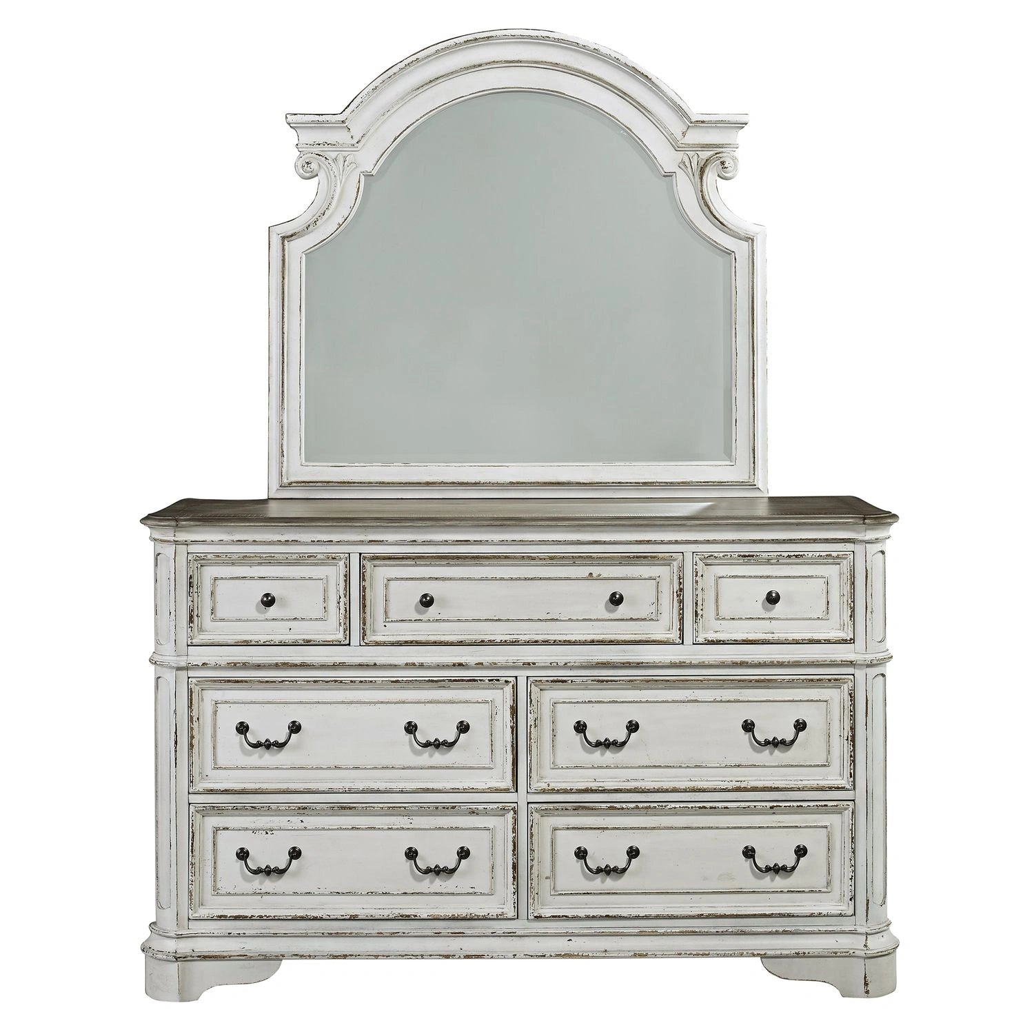 Magnolia Manor King California Panel Bed, Dresser & Mirror, Night Stand image