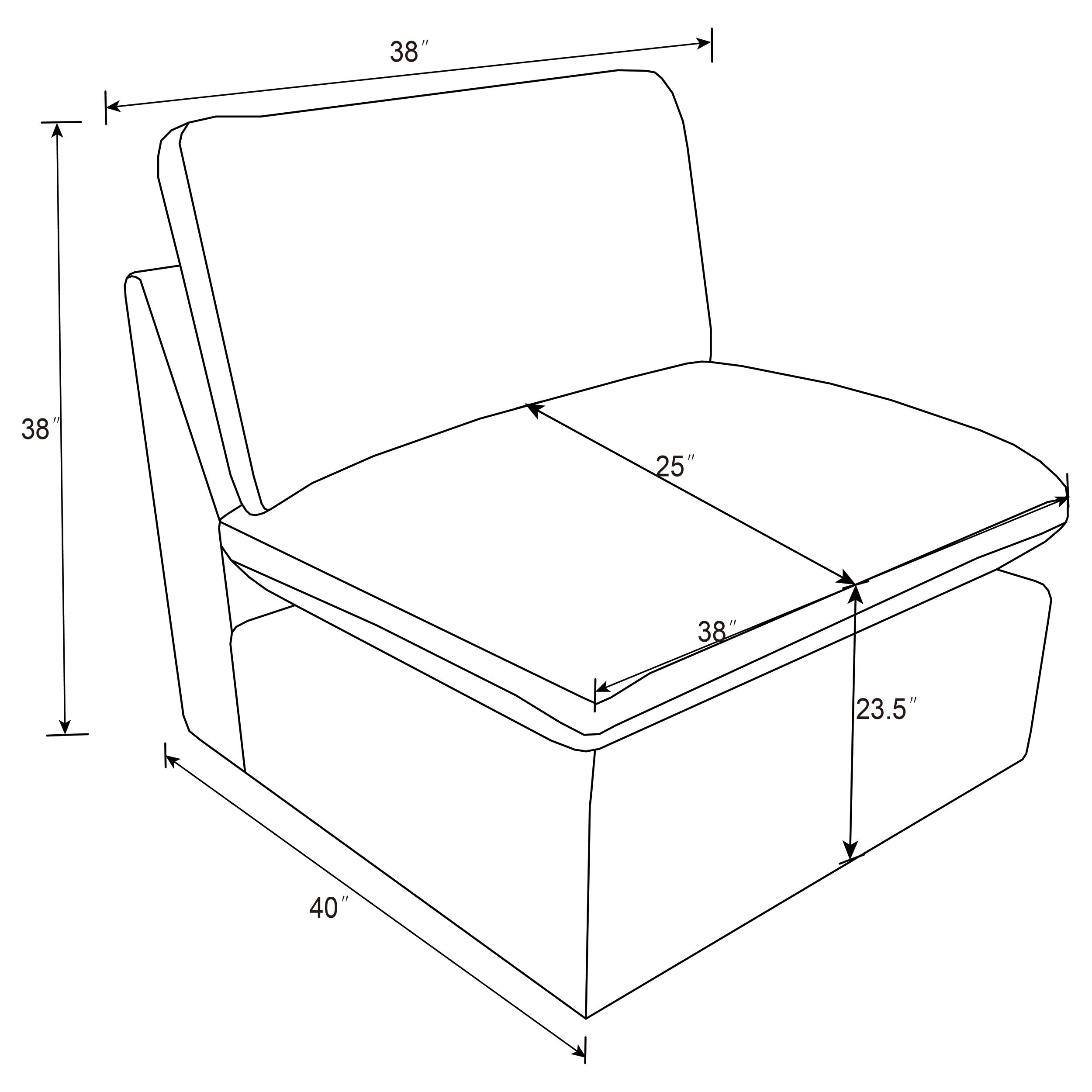 Collins Armless Chair - Luxury Home Furniture (MI)