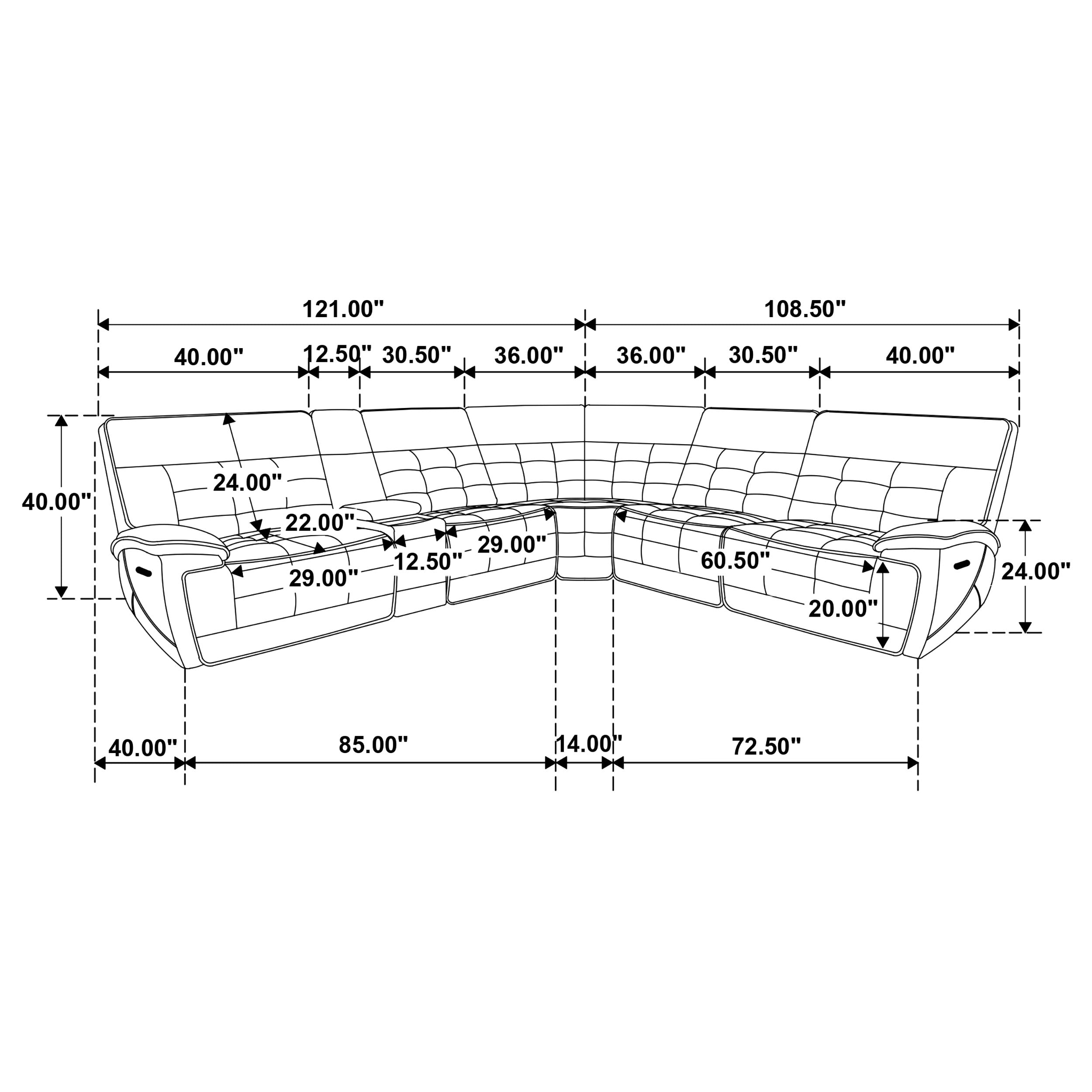 Hewitt Dual Power Reclining Sectional - Luxury Home Furniture (MI)