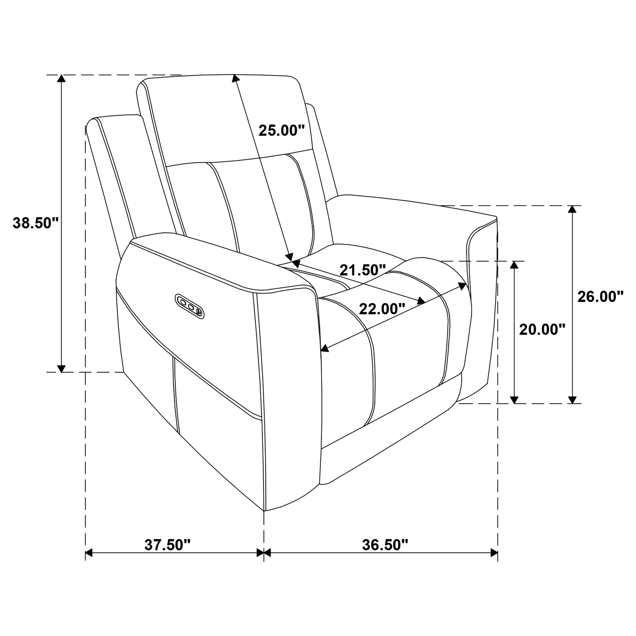 Kennett Power Recliner - Luxury Home Furniture (MI)
