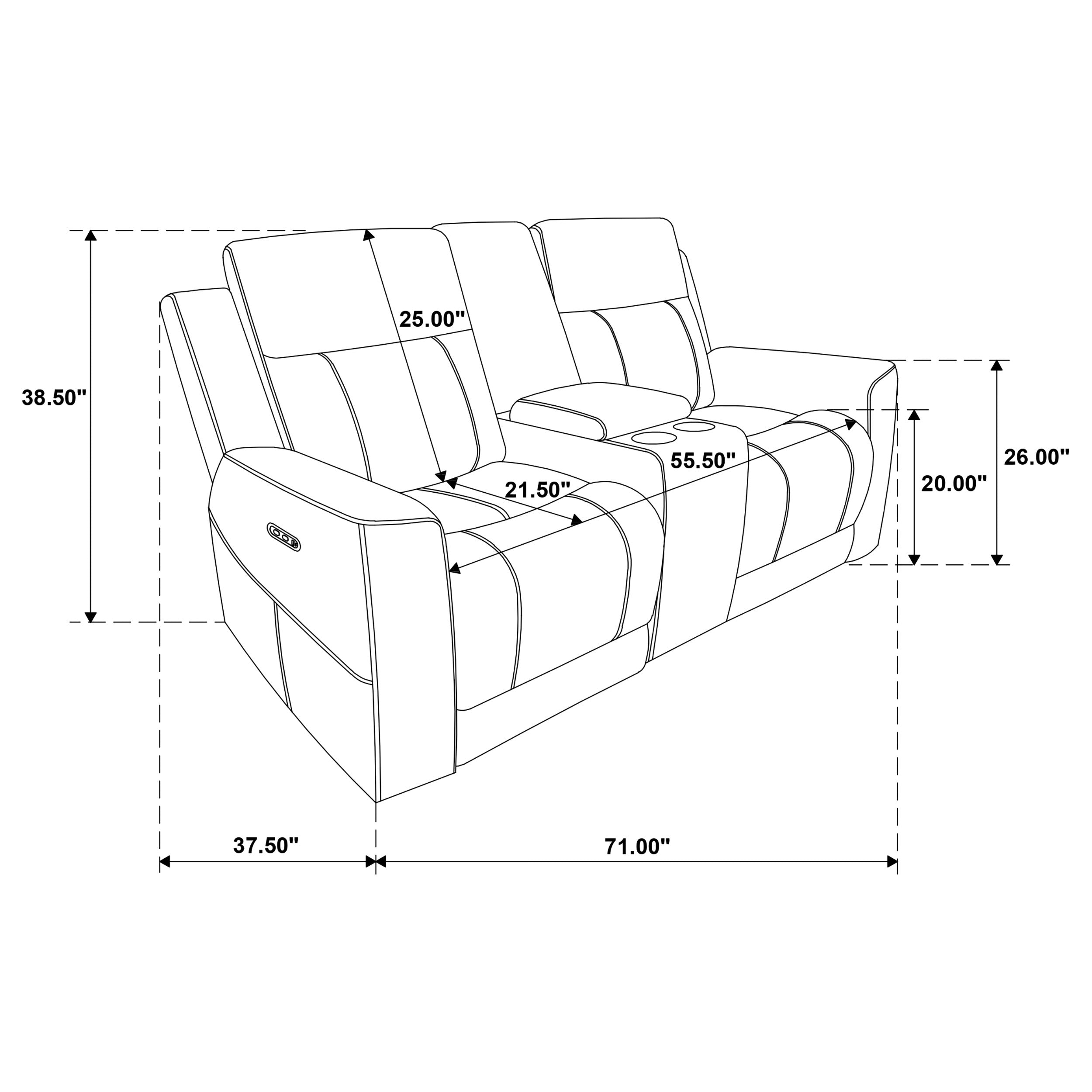 Kennett Power Reclining Loveseat - Luxury Home Furniture (MI)
