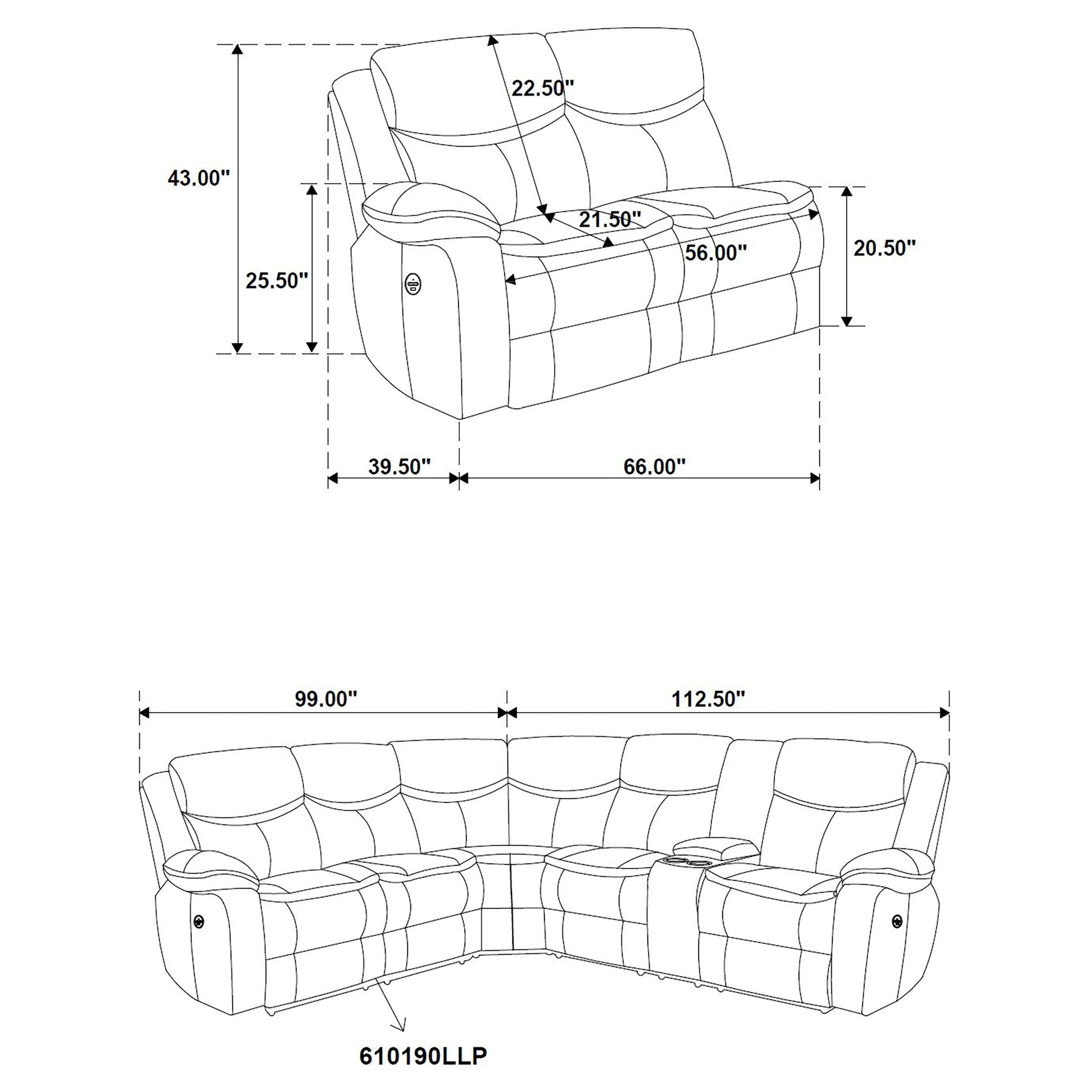 Sycamore Power Reclining Sectional Sofa - Luxury Home Furniture (MI)