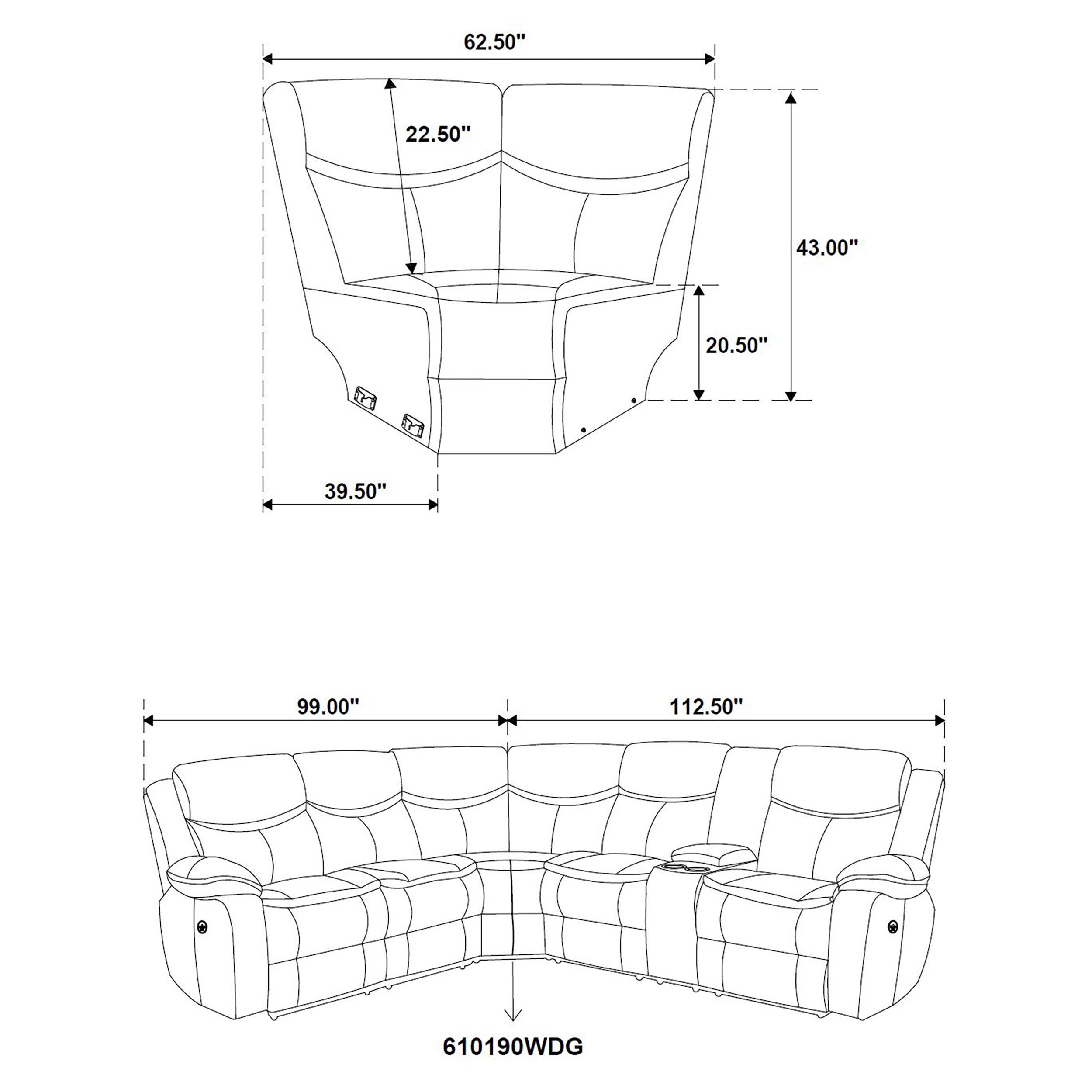 Sycamore Power Reclining Sectional Sofa - Luxury Home Furniture (MI)