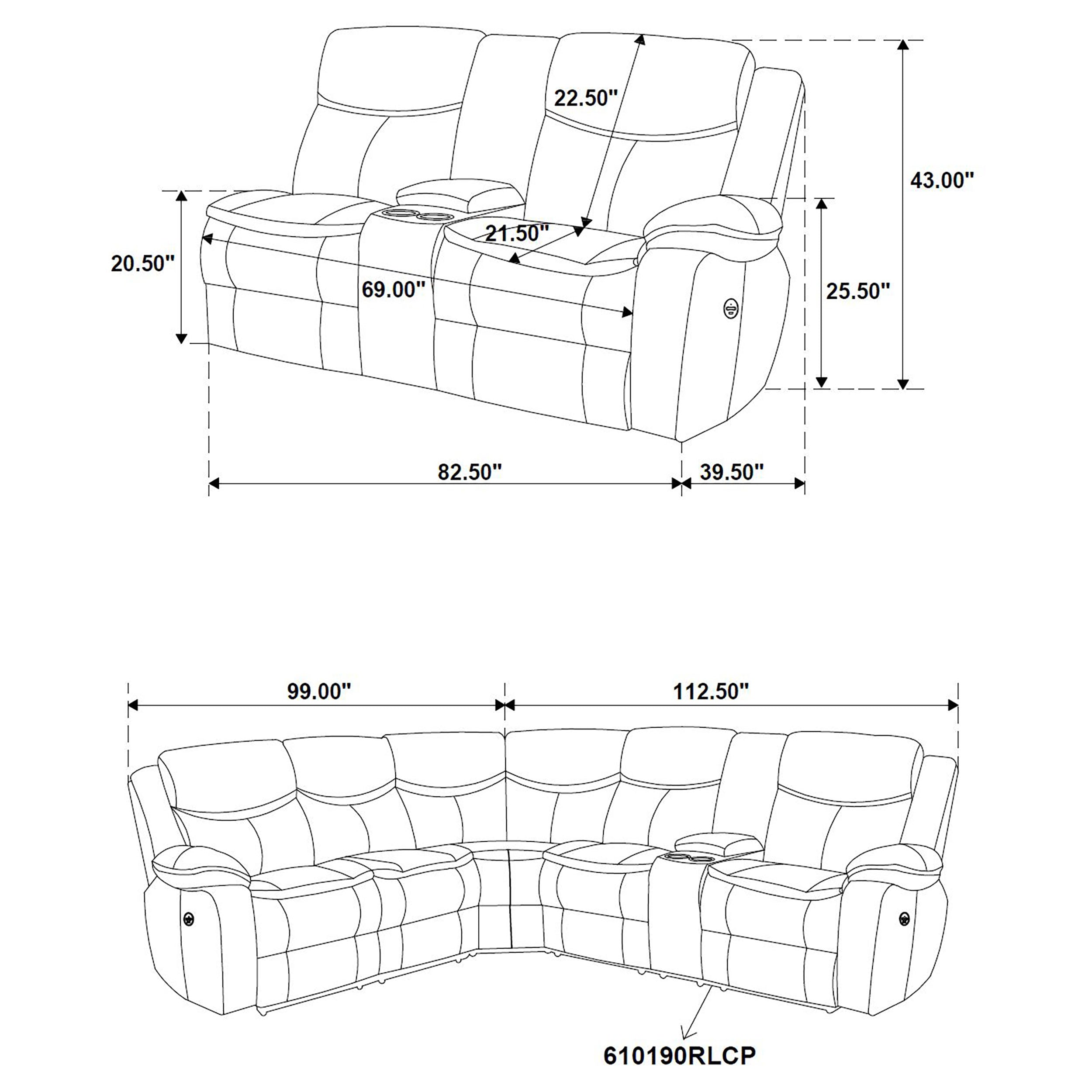 Sycamore Power Reclining Sectional Sofa - Luxury Home Furniture (MI)