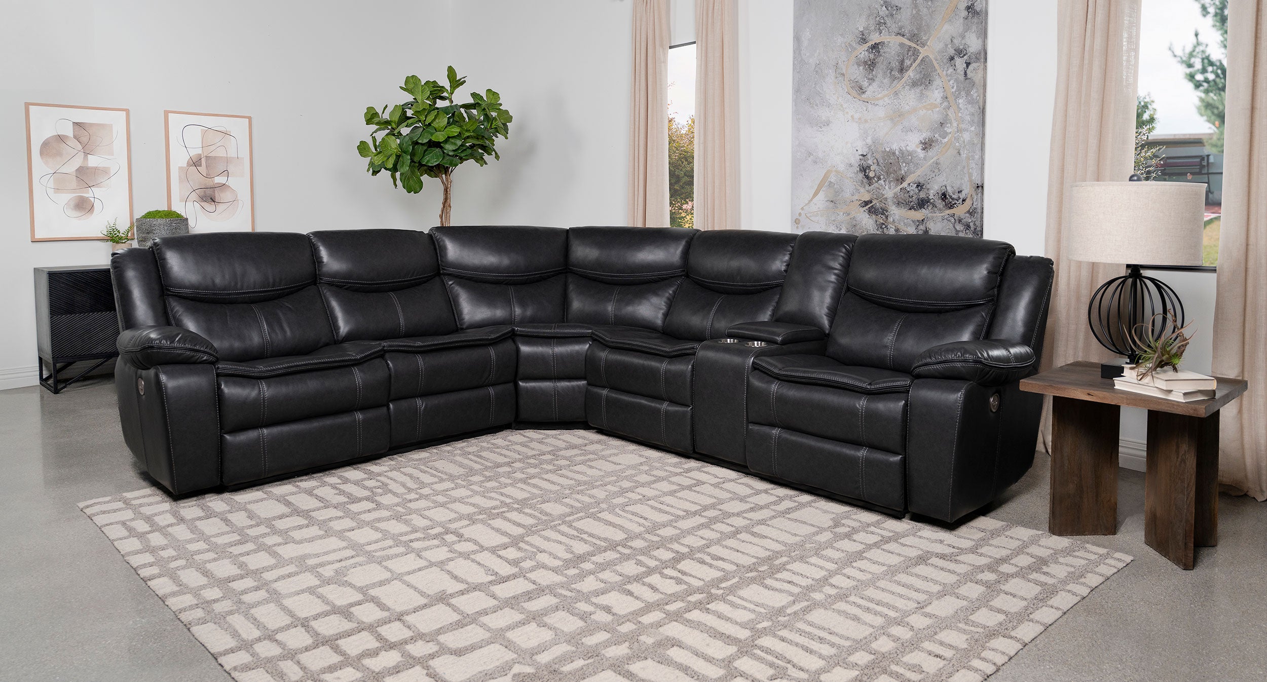 Sycamore Power Reclining Sectional Sofa - Luxury Home Furniture (MI)