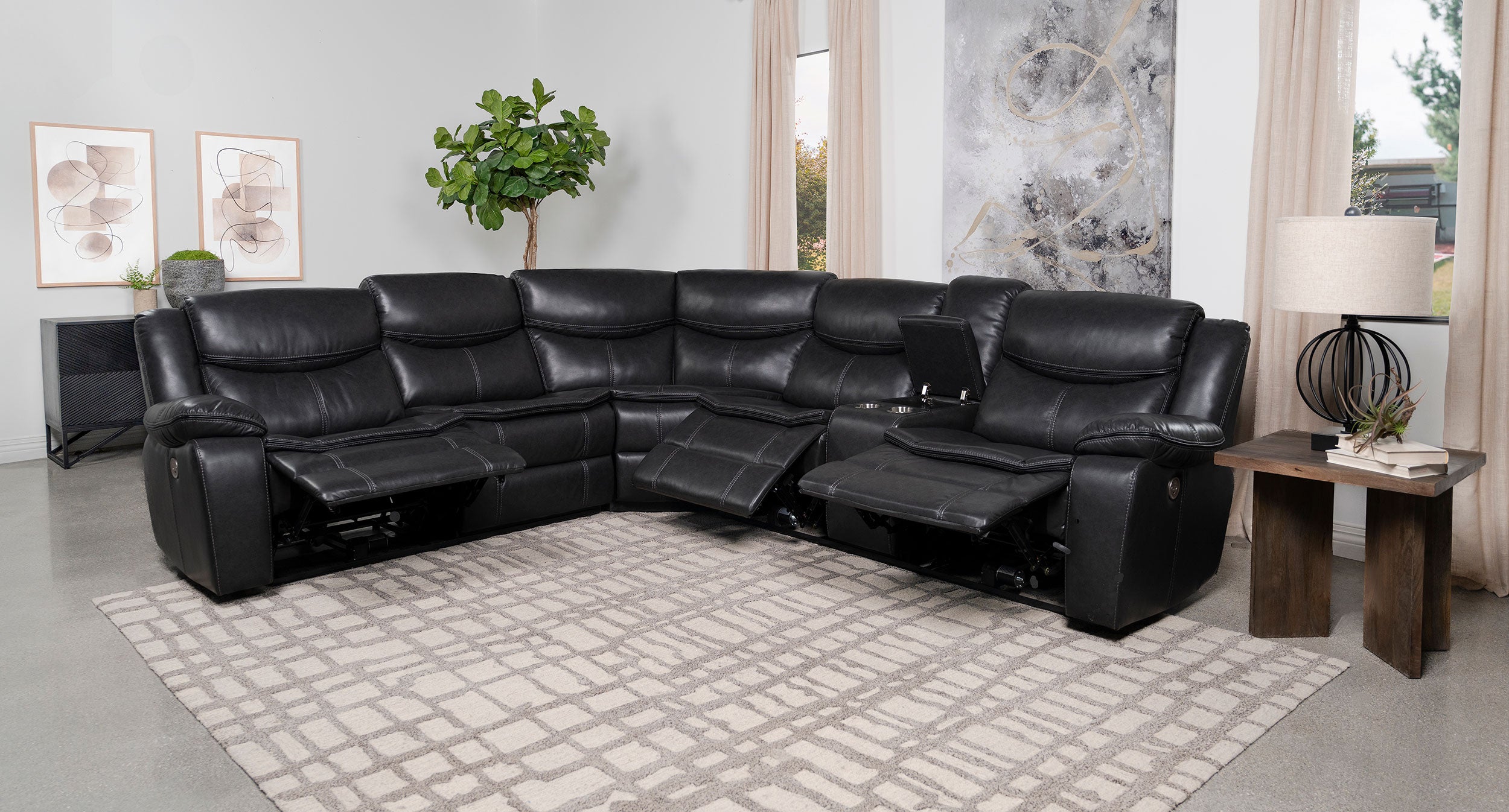 Sycamore Power Reclining Sectional Sofa - Luxury Home Furniture (MI)