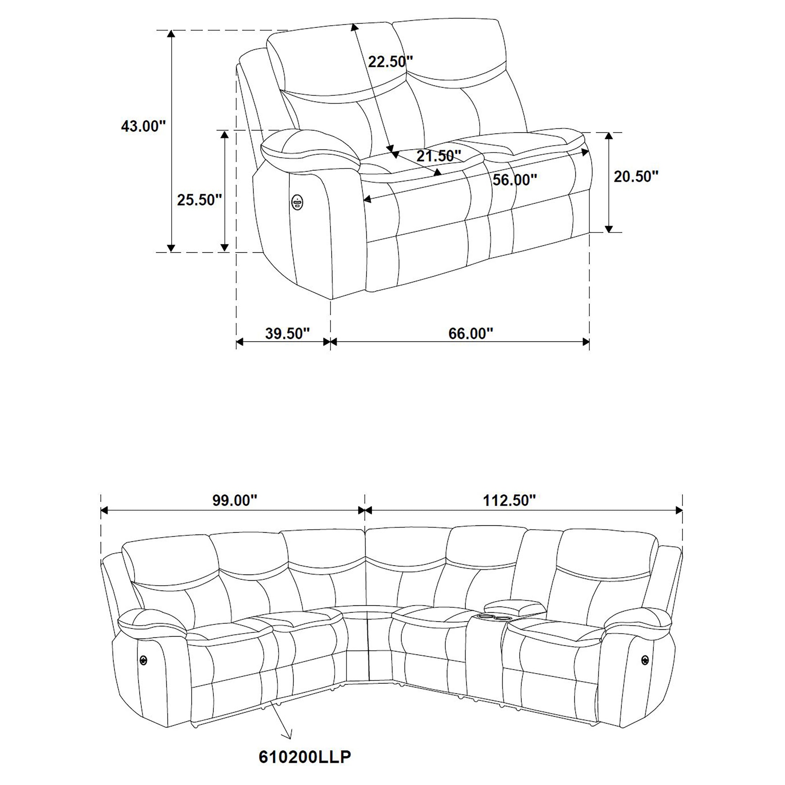 Sycamore Power Reclining Sectional Sofa - Luxury Home Furniture (MI)
