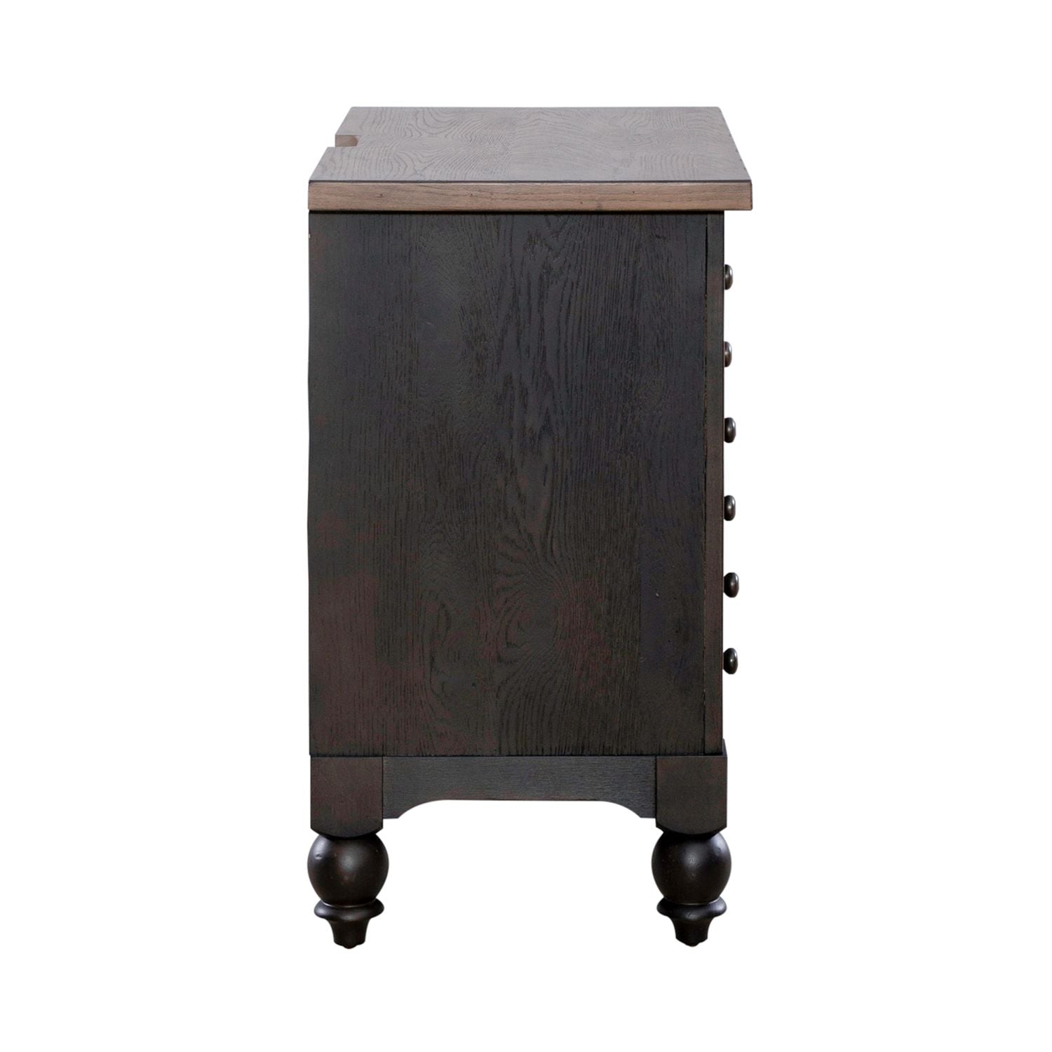 Americana Farmhouse 6 Drawer Bedside Chest in Black - Luxury Home Furniture (MI)