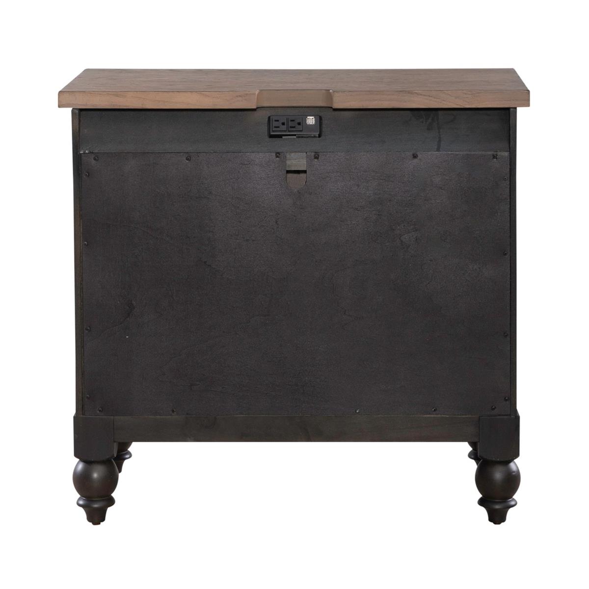 Liberty Furniture Americana Farmhouse 6 Drawer Bedside Chest in Black - Luxury Home Furniture (MI)