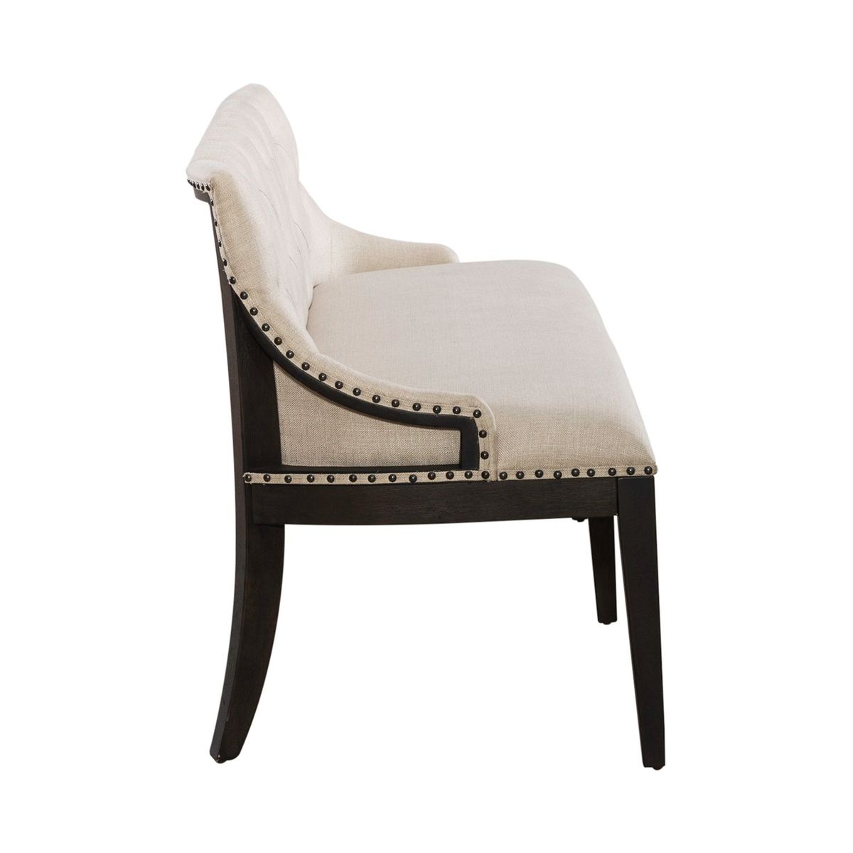 Liberty Furniture Americana Farmhouse Uph Shelter Dining Bench in Dusty Taupe & Black - Luxury Home Furniture (MI)