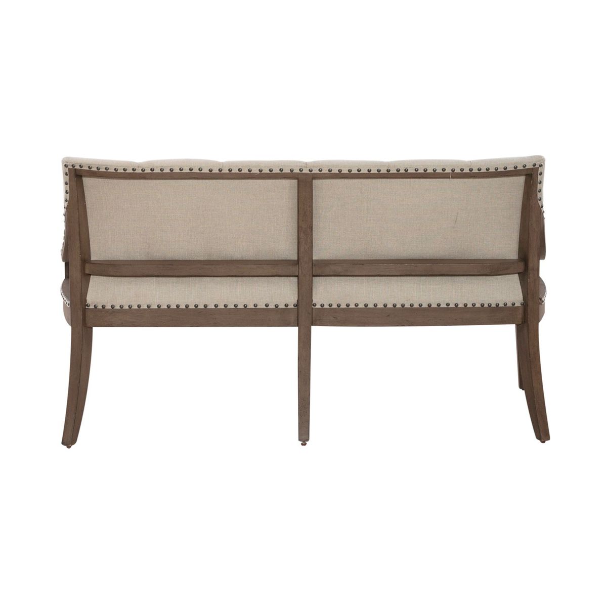 Liberty Furniture Americana Farmhouse Uph Shelter Dining Bench in Dusty Taupe & Black - Luxury Home Furniture (MI)
