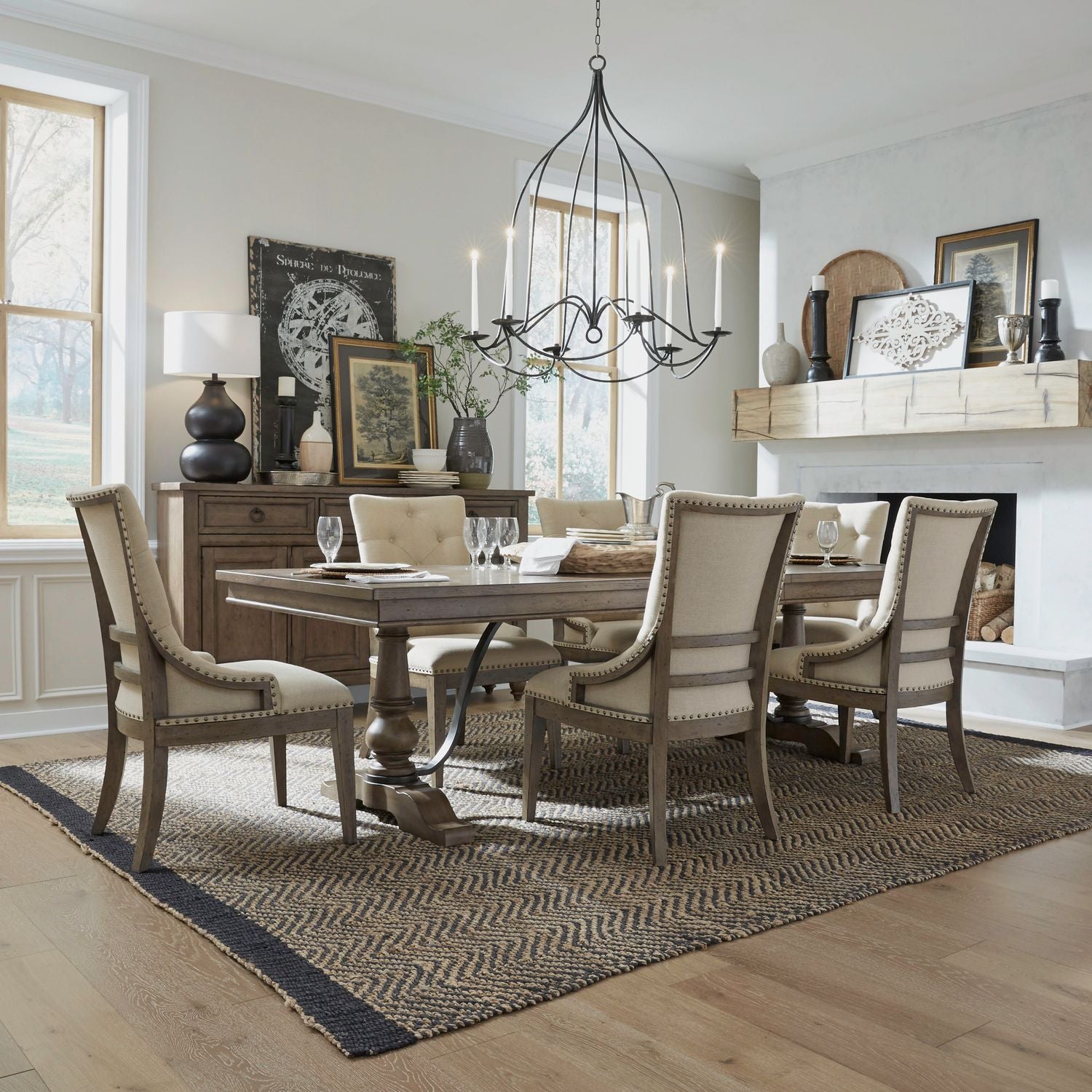 Americana Farmhouse 7 Piece Trestle Table Set image