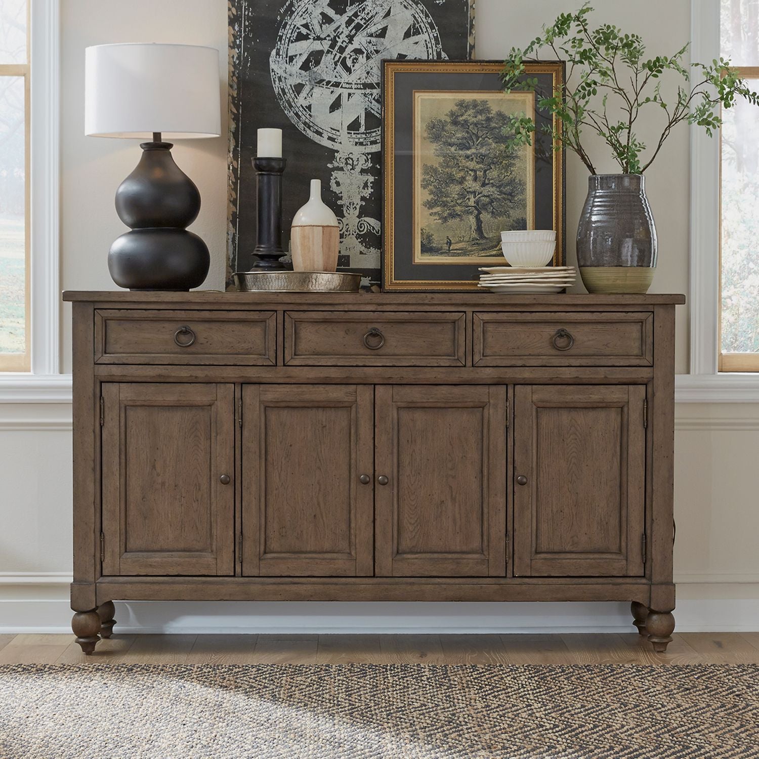 Americana Farmhouse Hall Buffet in Dusty Taupe image