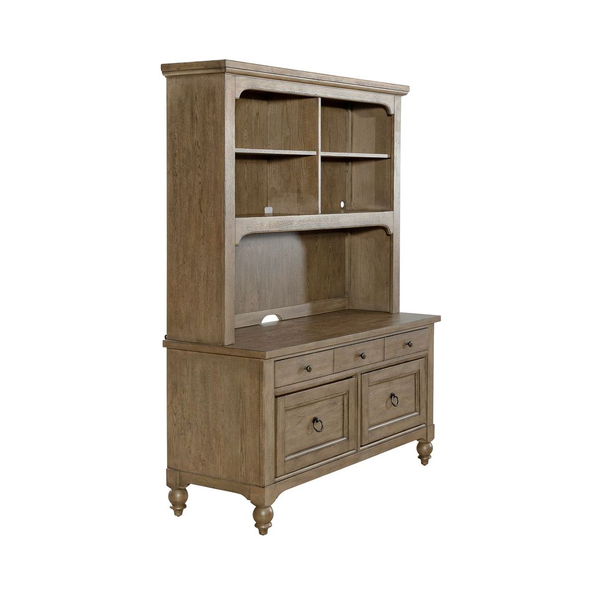 Liberty Furniture Americana Farmhouse 3pc Desk & Hutch in Dusty Taupe - Luxury Home Furniture (MI)