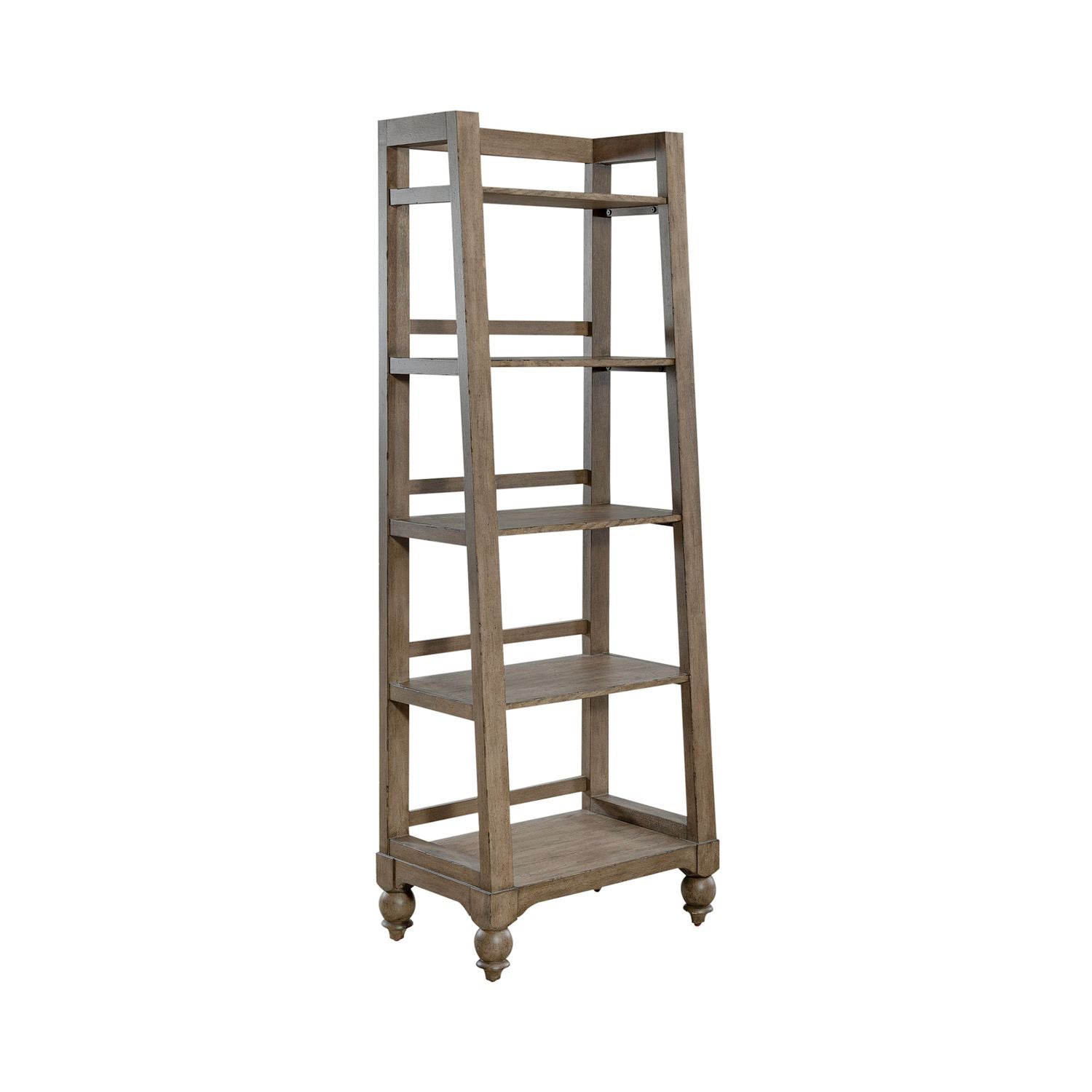 Americana Farmhouse Leaning Pier Bookcase in Dusty Taupe - Luxury Home Furniture (MI)