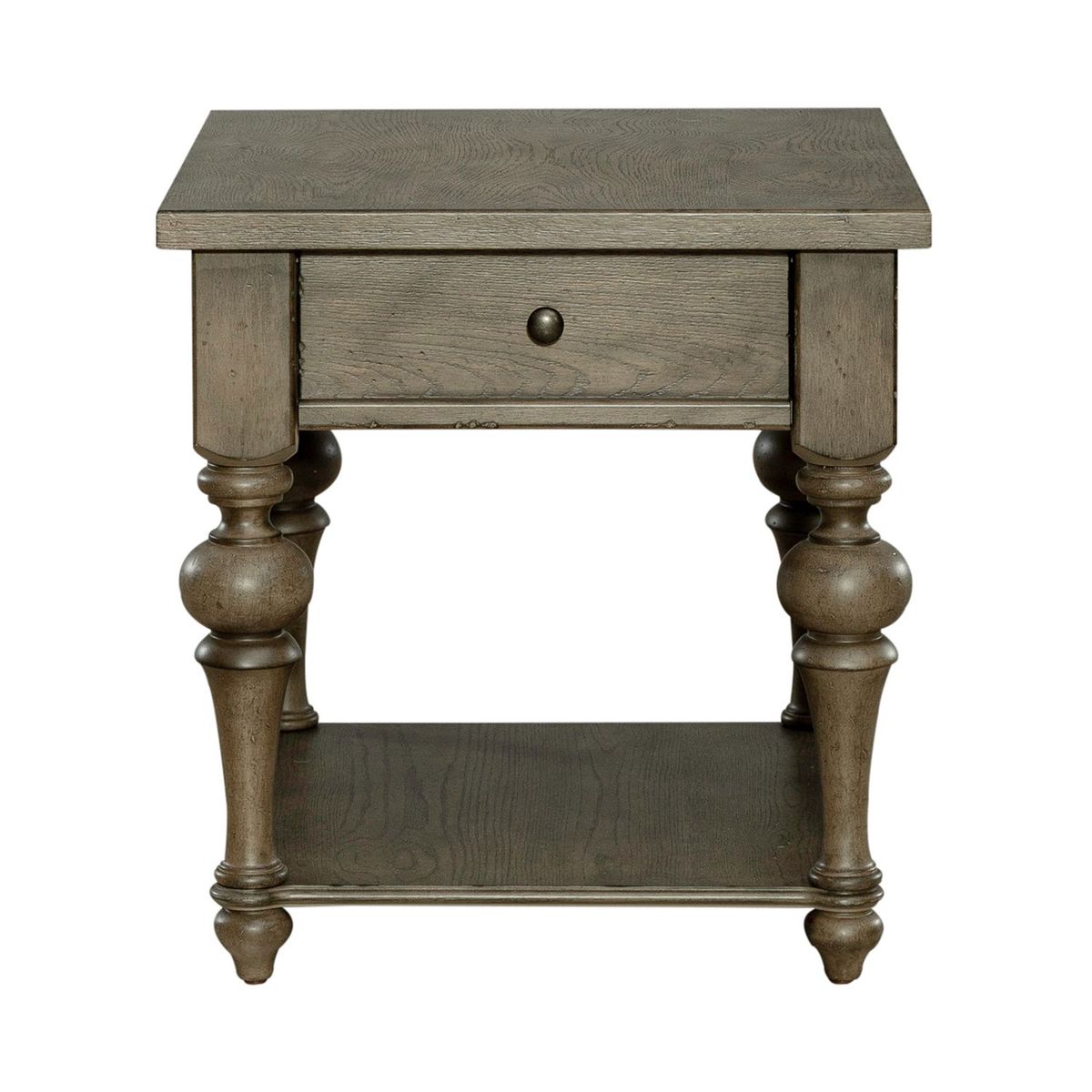 Liberty Furniture Americana Farmhouse End Table in Dusty Taupe - Luxury Home Furniture (MI)