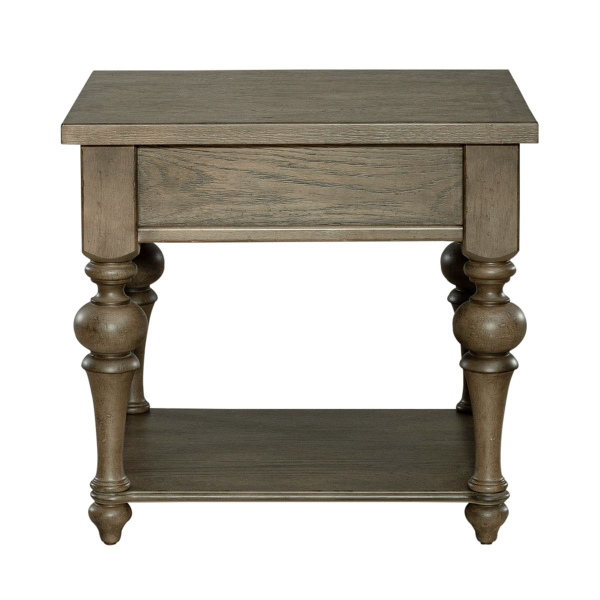 Liberty Furniture Americana Farmhouse End Table in Dusty Taupe - Luxury Home Furniture (MI)
