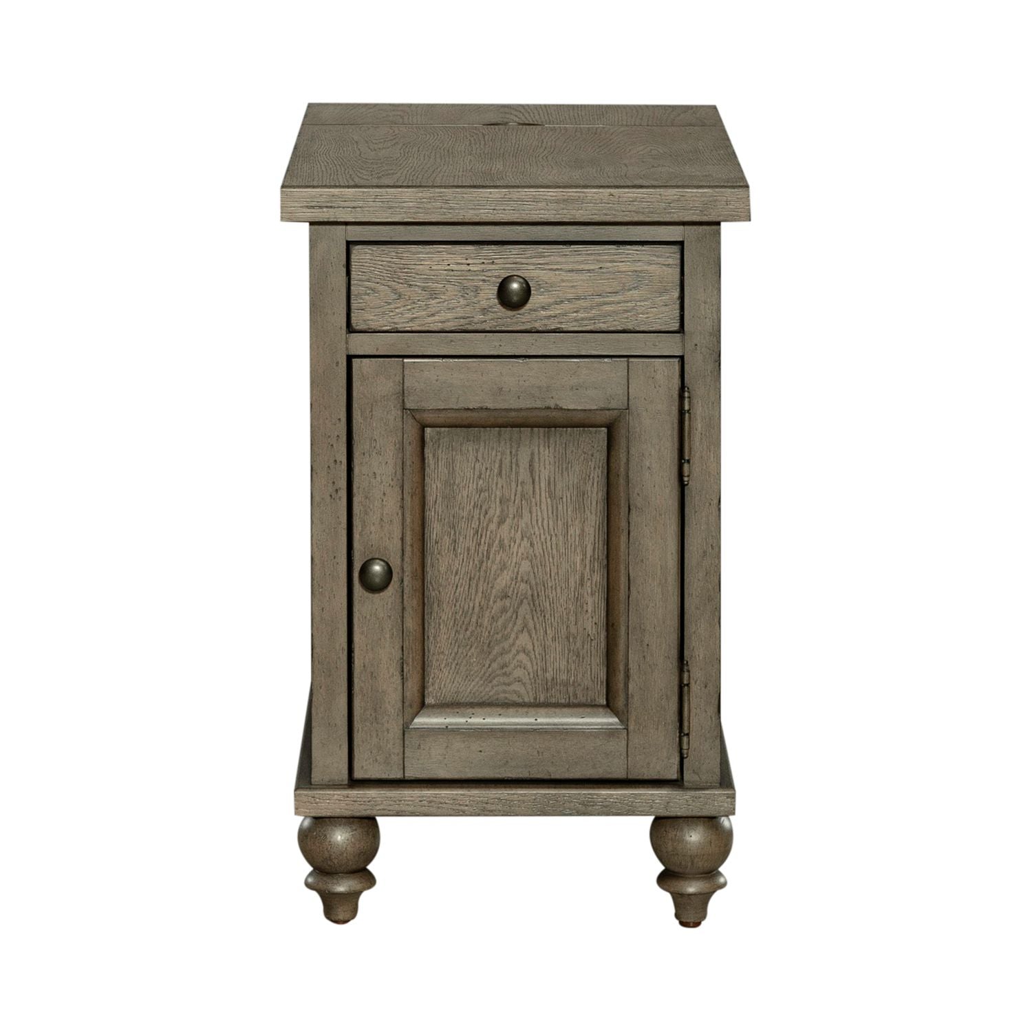 Americana Farmhouse Chair Side Table in Dusty Taupe - Luxury Home Furniture (MI)
