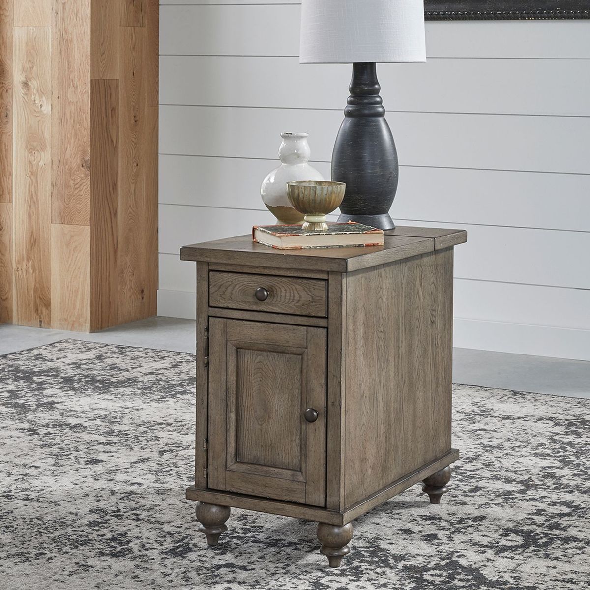 Liberty Furniture Americana Farmhouse Chair Side Table in Dusty Taupe - Luxury Home Furniture (MI)