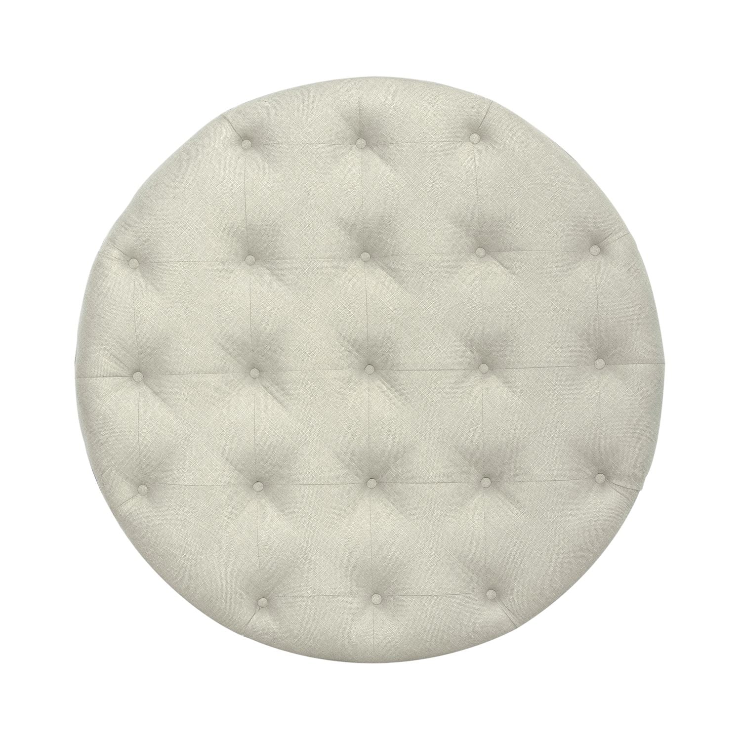 Americana Farmhouse Round Cocktail Ottoman in Dusty Taupe - Luxury Home Furniture (MI)