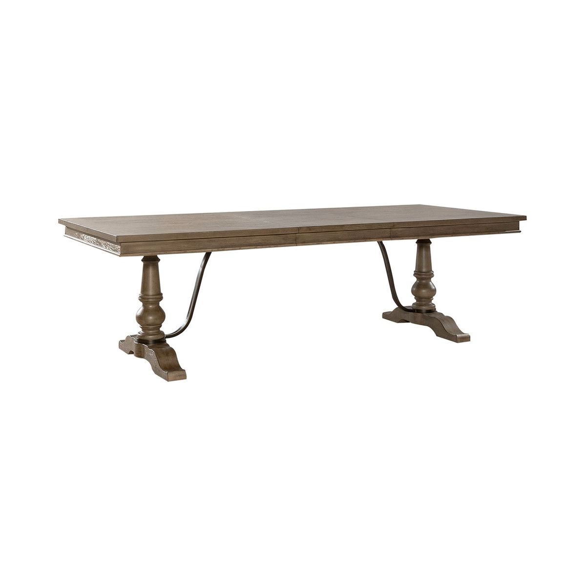 Liberty Furniture Americana Farmhouse Trestle Table in Dusty Taupe & Black - Luxury Home Furniture (MI)