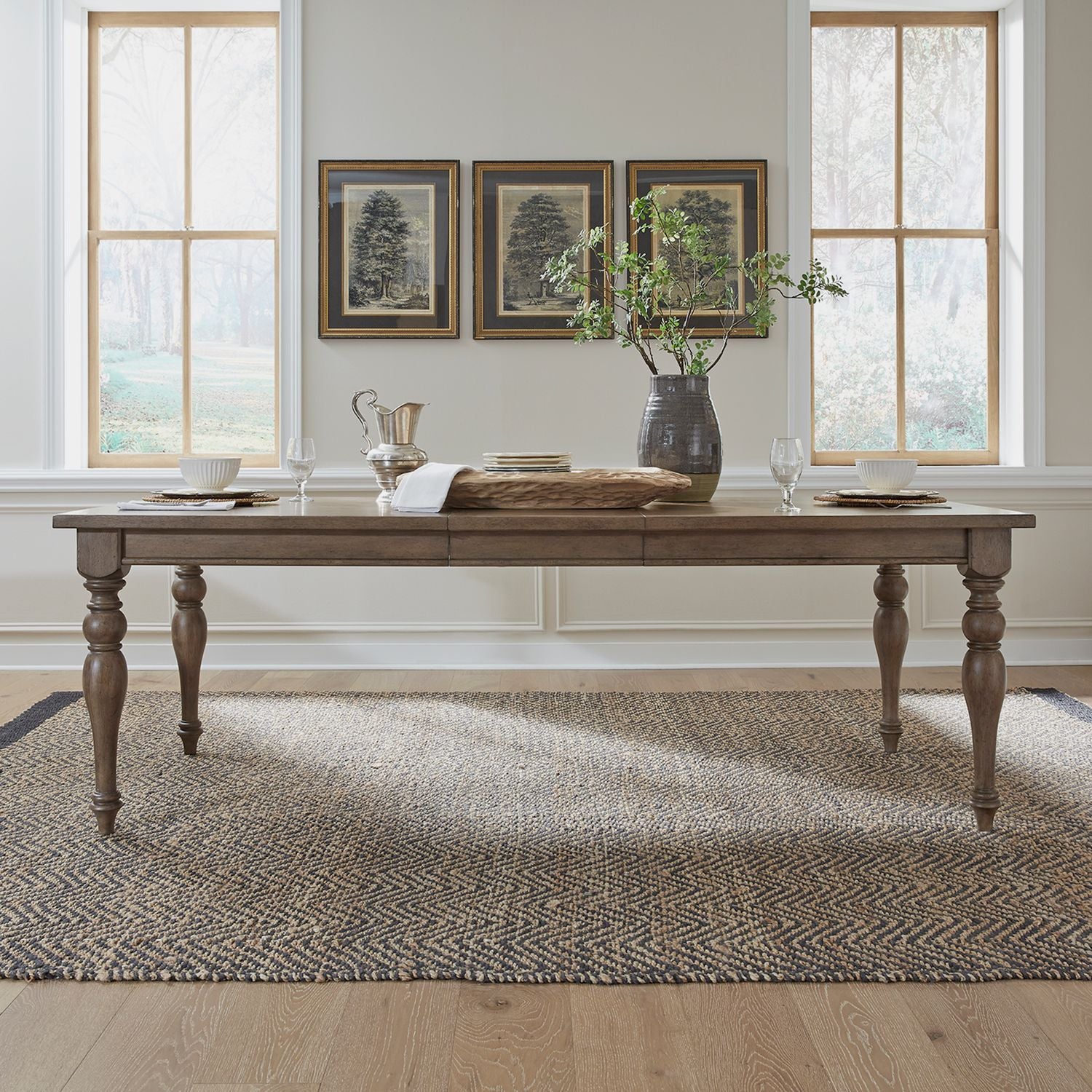 Americana Farmhouse Rectangular Leg Table in Dusty Taupe & Black image