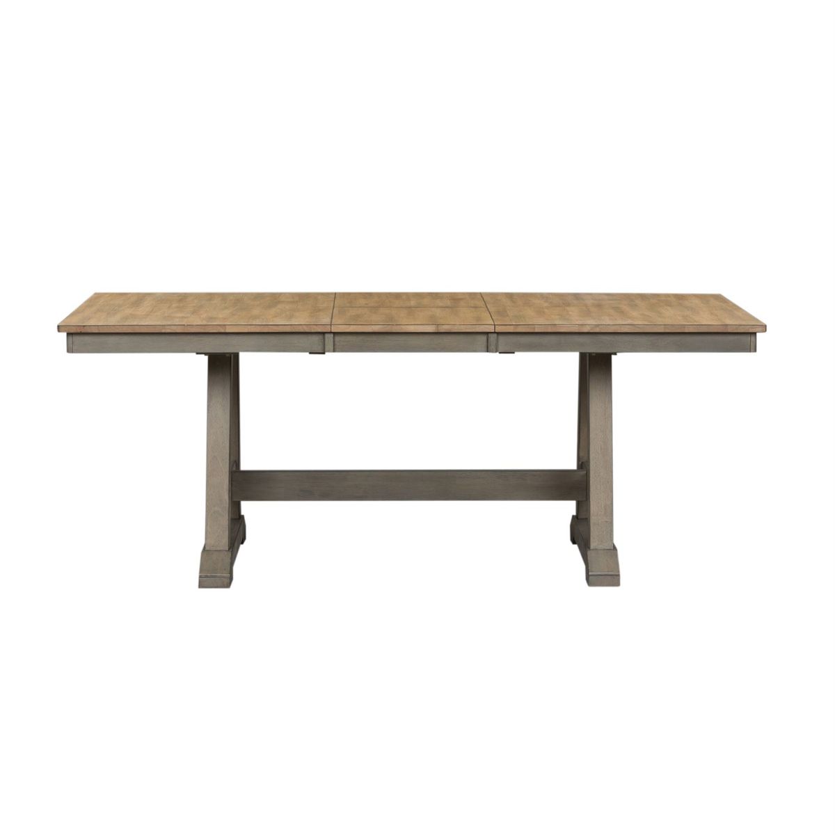 Liberty Furniture Lindsey Farm Trestle Dining Table in Gray and Sandstone - Luxury Home Furniture (MI)